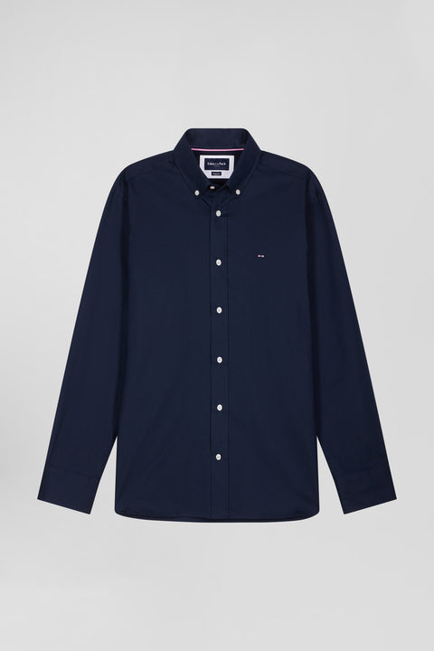 Chemise en coton oxford bleu marine coupe Regular broderie dos - Image 2