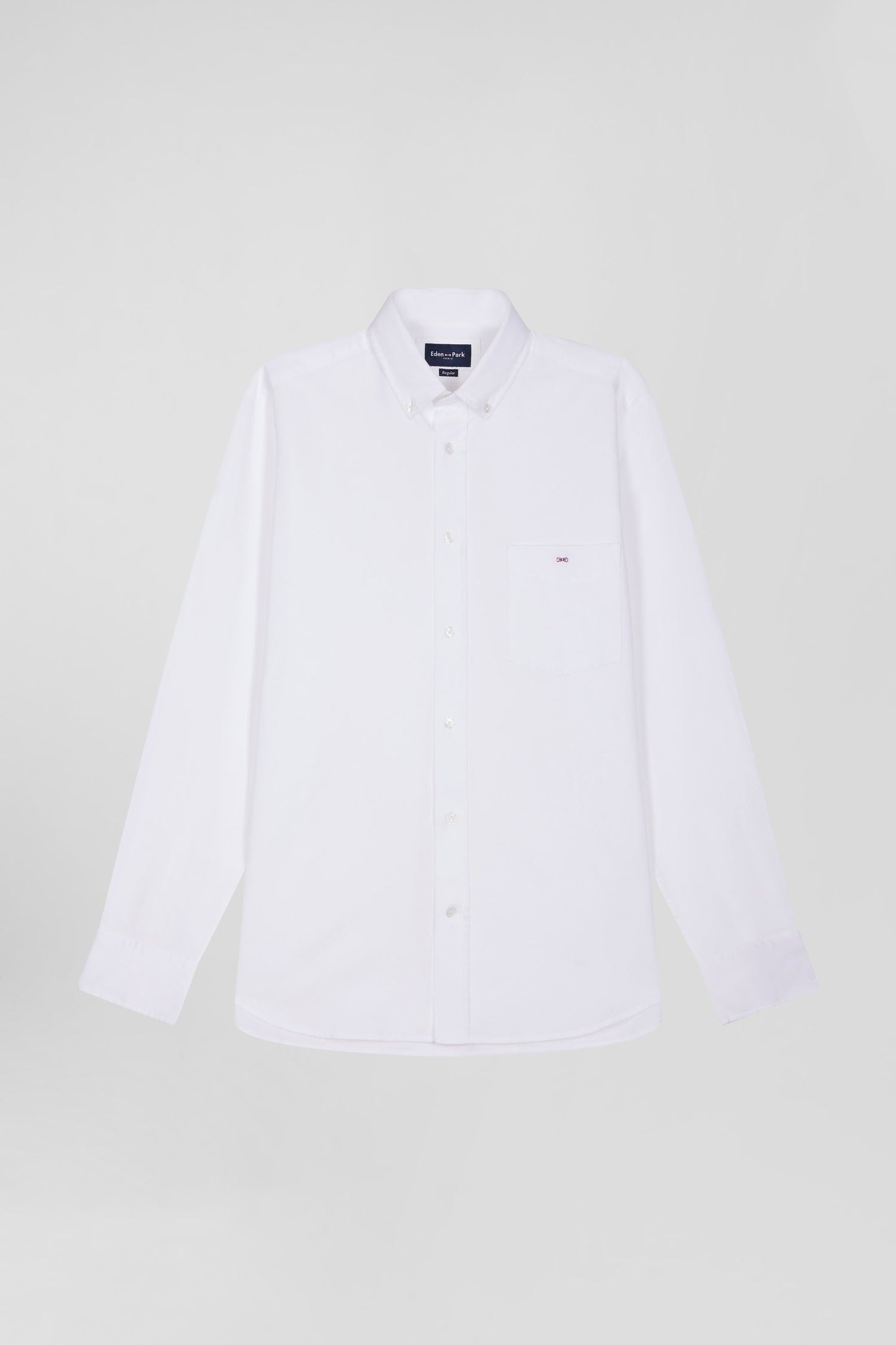 Chemise en piqué coton unie blanche coupe Regular - Image 2