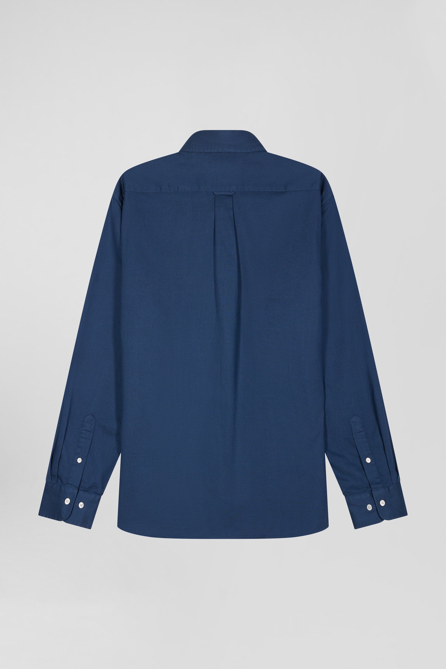 Chemise en piqué coton unie bleue coupe Regular