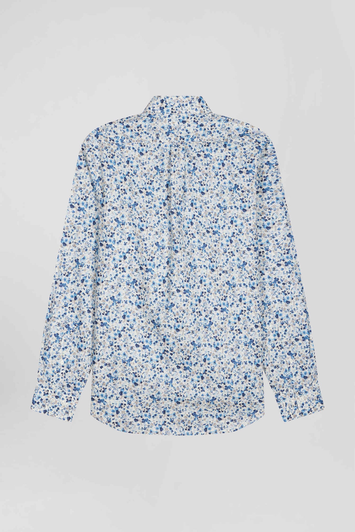 Chemise en popeline de coton Pima écrue microimprimé floral coupe Regular - Image 5