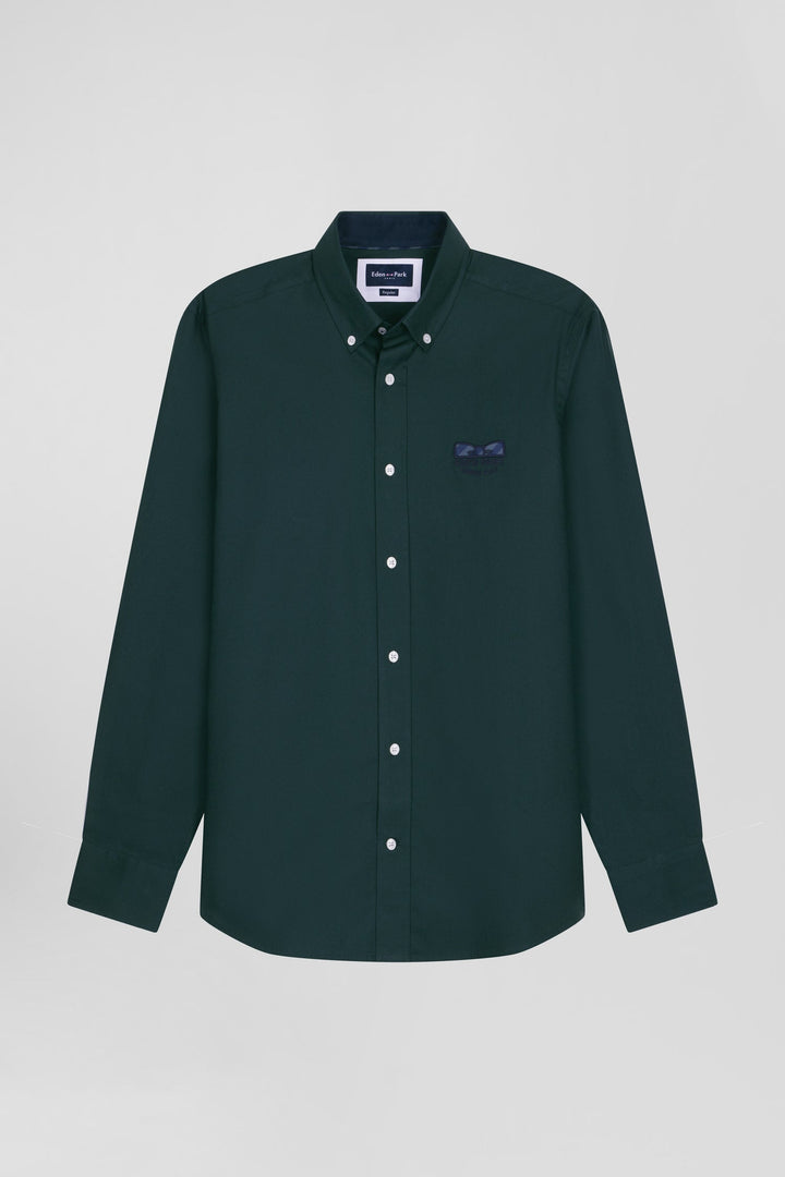 Chemise en coton Oxford vert nœud papillon cerclé coupe Regular alt view