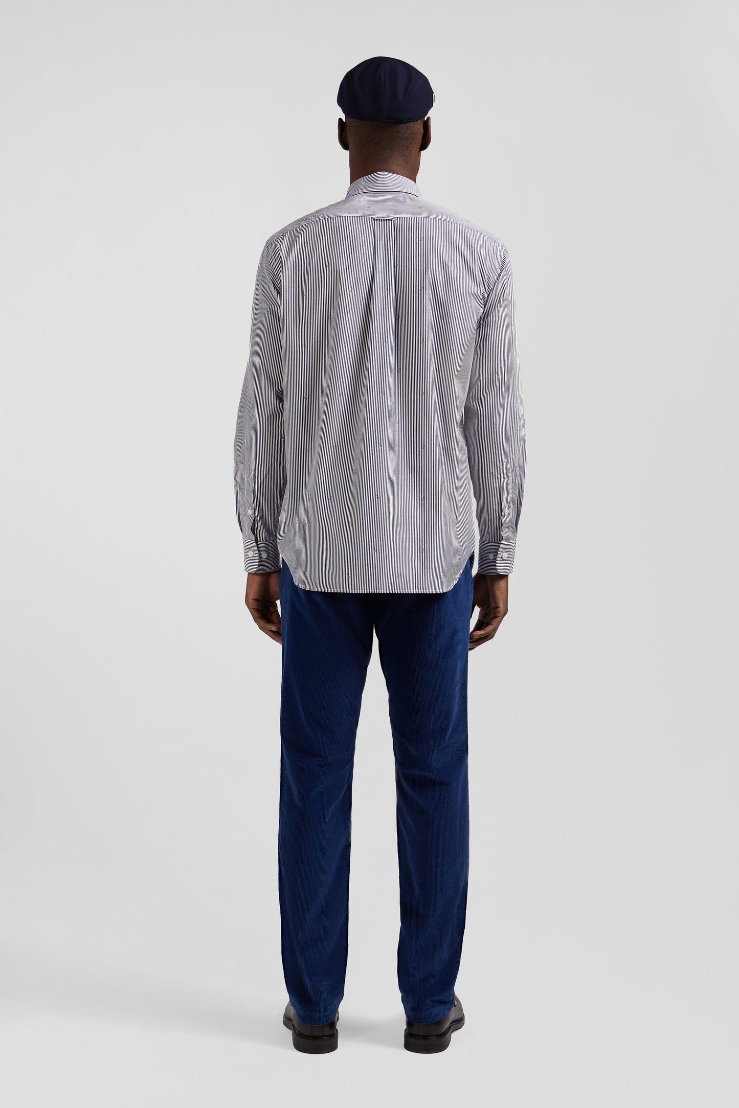 Chemise en coton bleu marine coupe Regular - Image 7