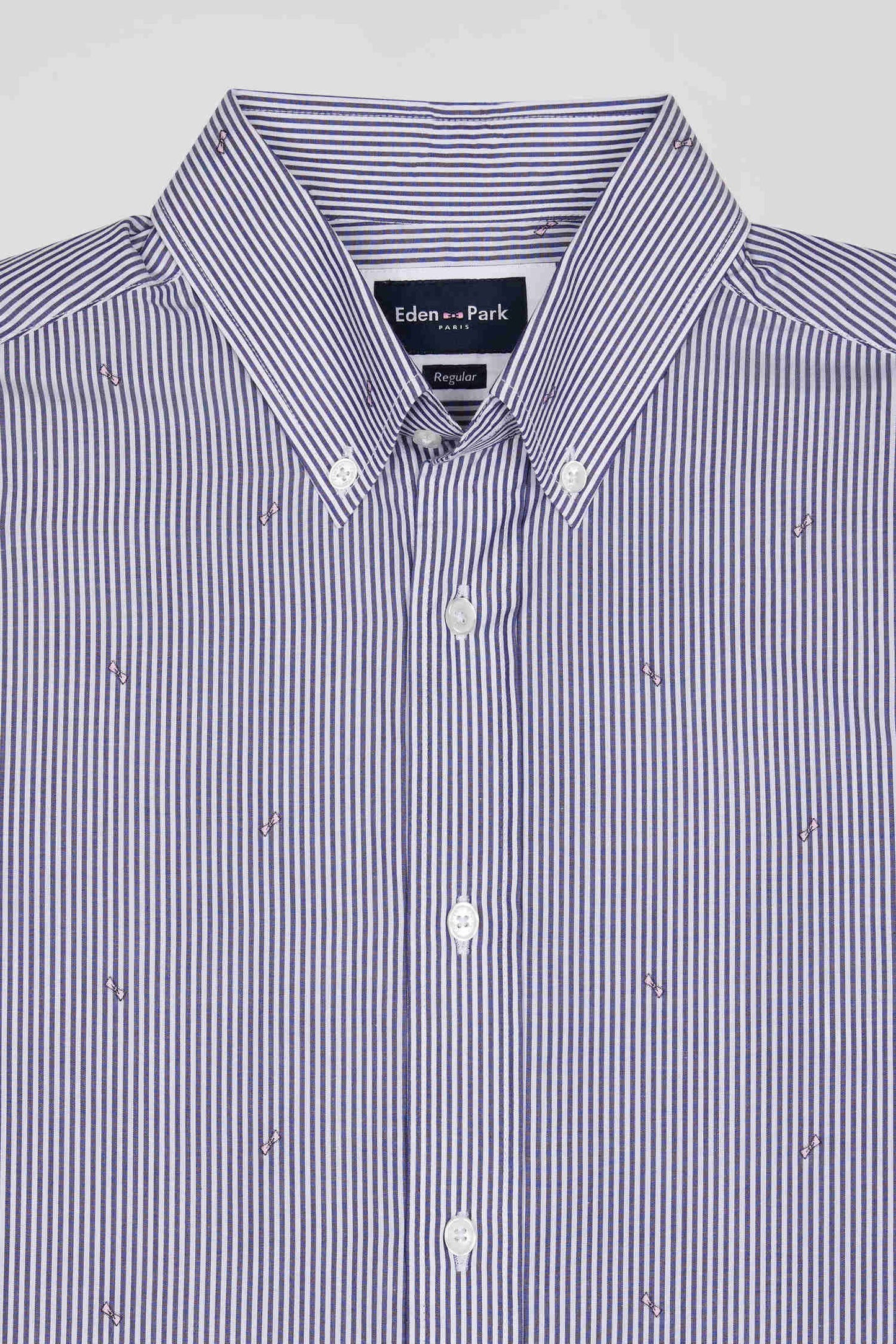 Chemise en coton bleu marine coupe Regular - Image 8