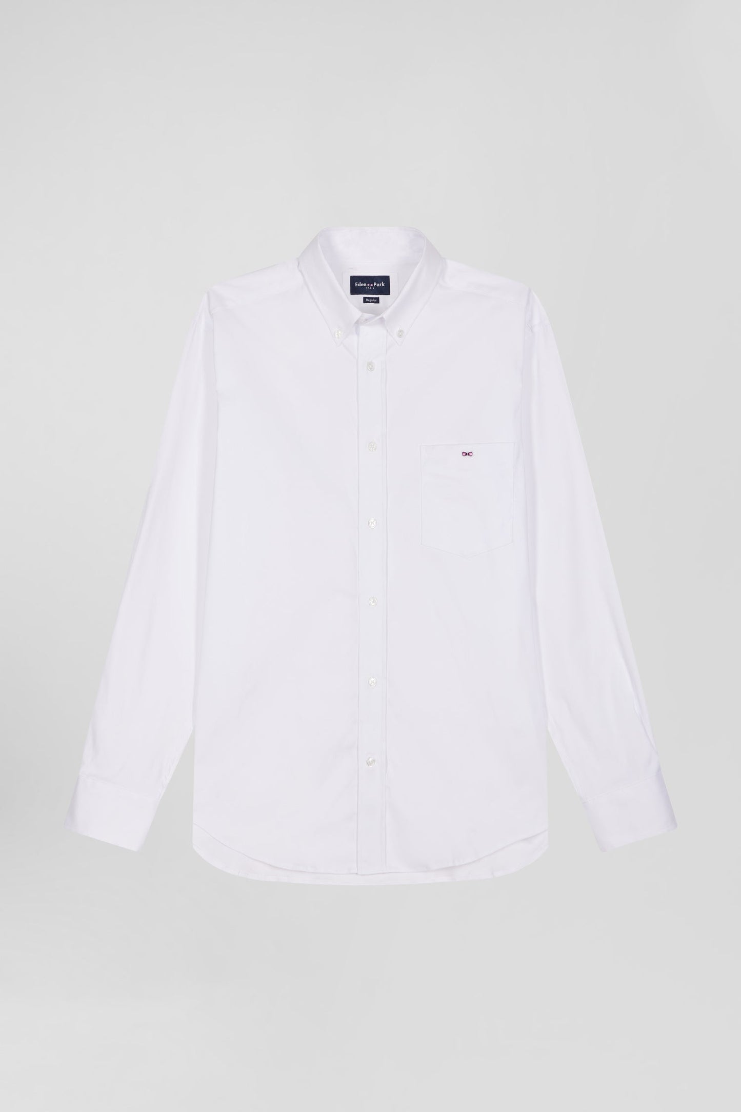 Chemise unie blanche en coton stretch mélangé coupe Regular - Image 2