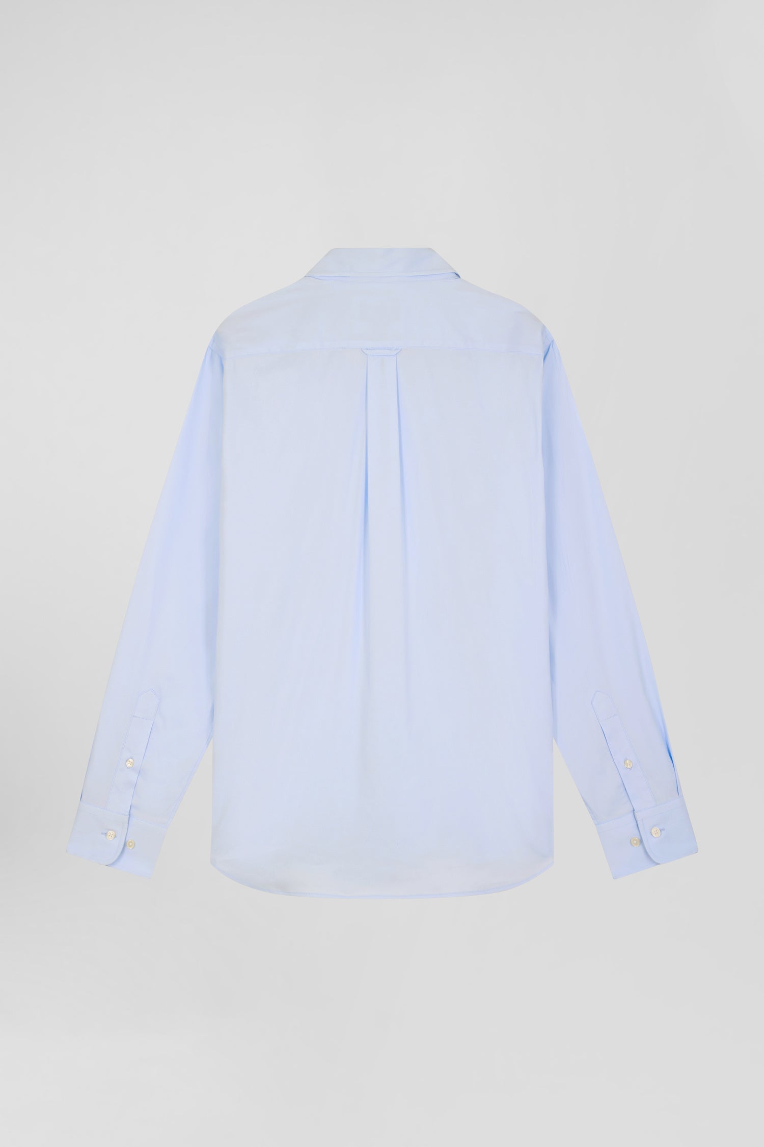 Chemise unie ciel en coton stretch mélangé coupe Regular