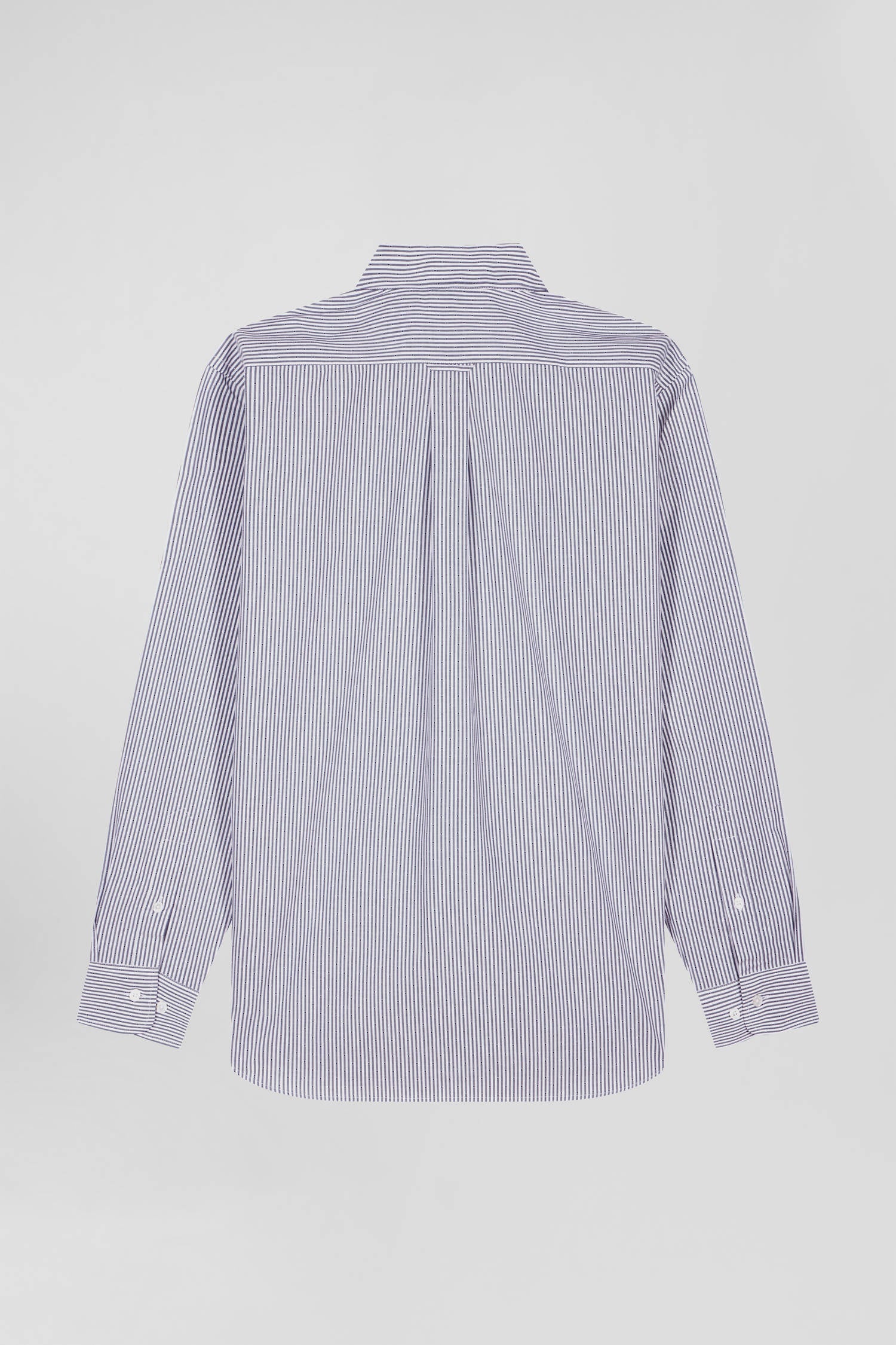 Chemise rayée en coton indigo coupe Regular jacquard