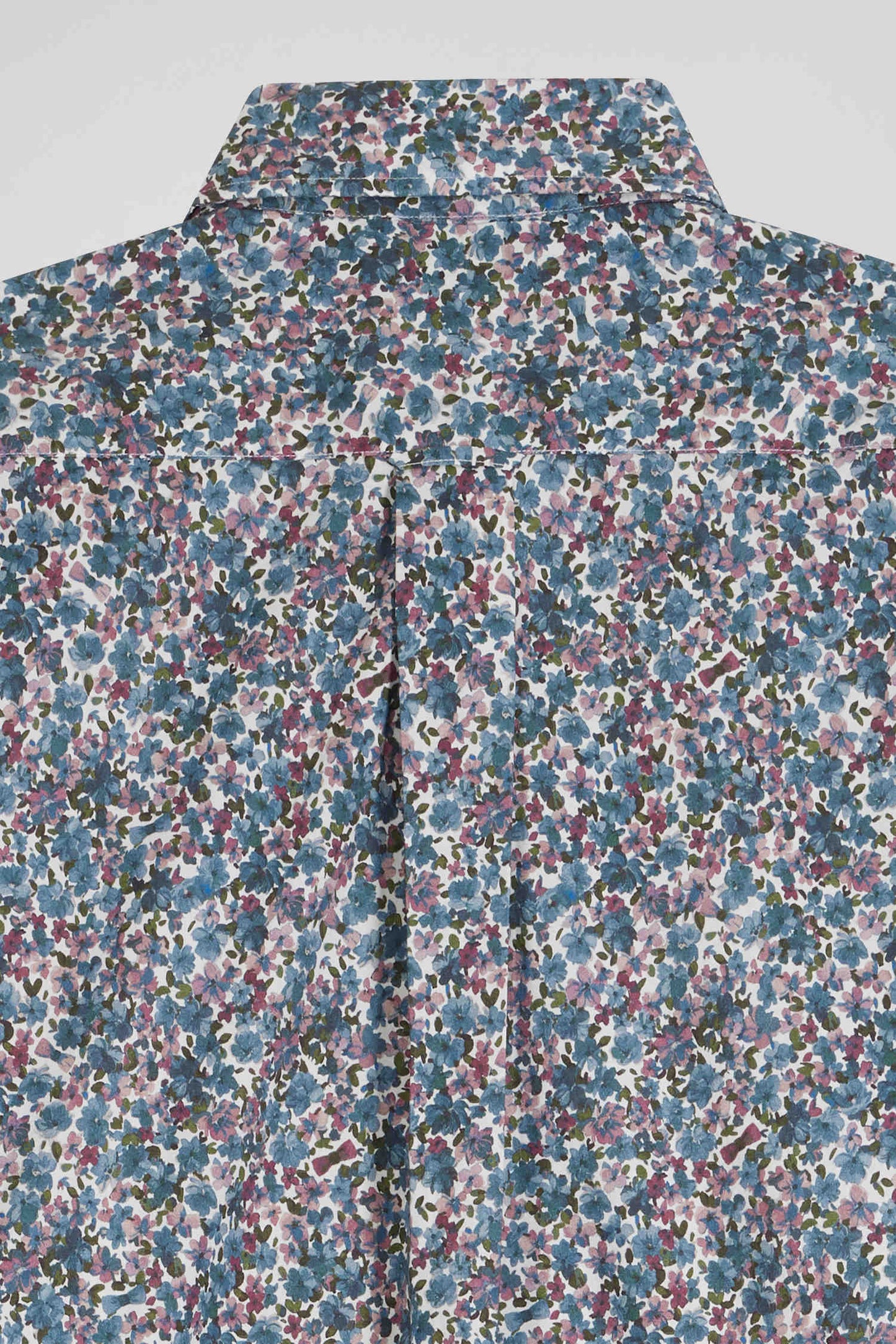 Chemise en popeline de coton bleue à imprimé floral coupe Regular - Image 10