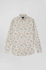 Cotton poplin shirt, floral print, regular fit
