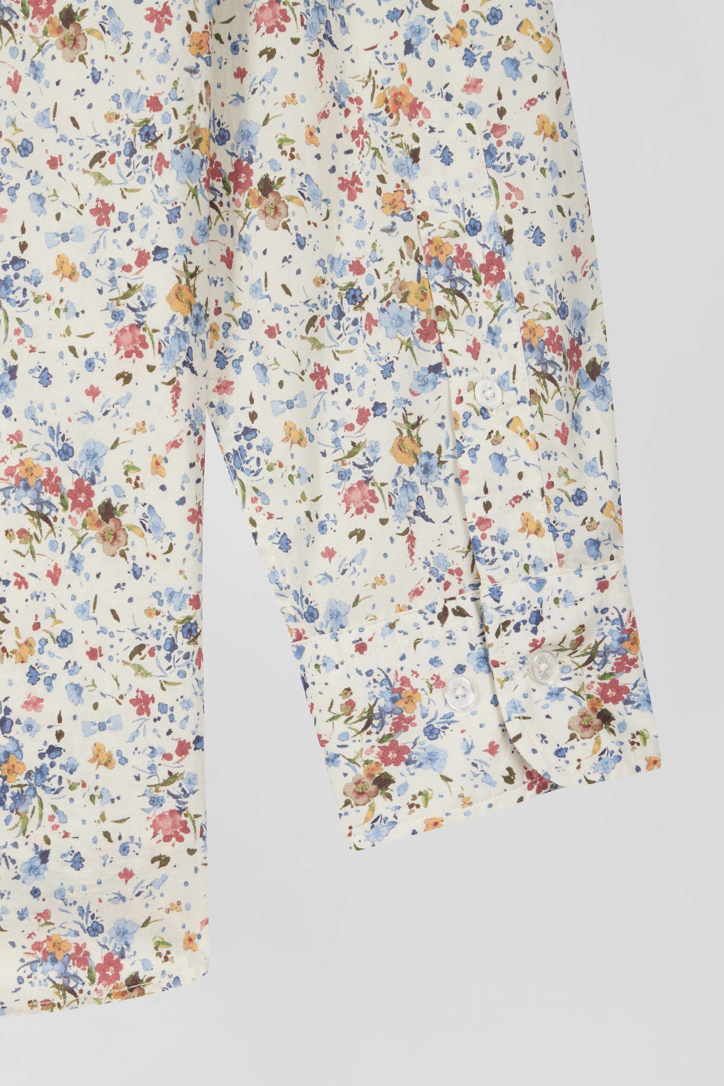 Cotton poplin shirt, floral print, regular fit