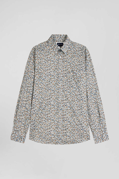 Green microprint cotton shirt Regular fit - Image 2