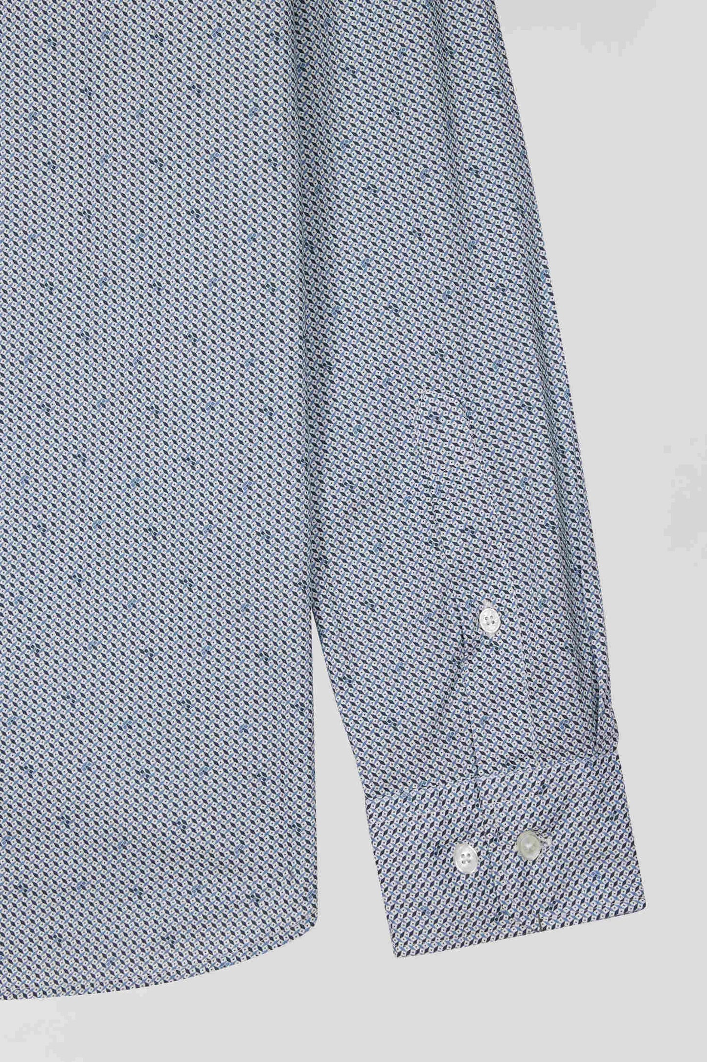 Chemise en coton à micro-motifs bleu ciel coupe Slim - Image 10