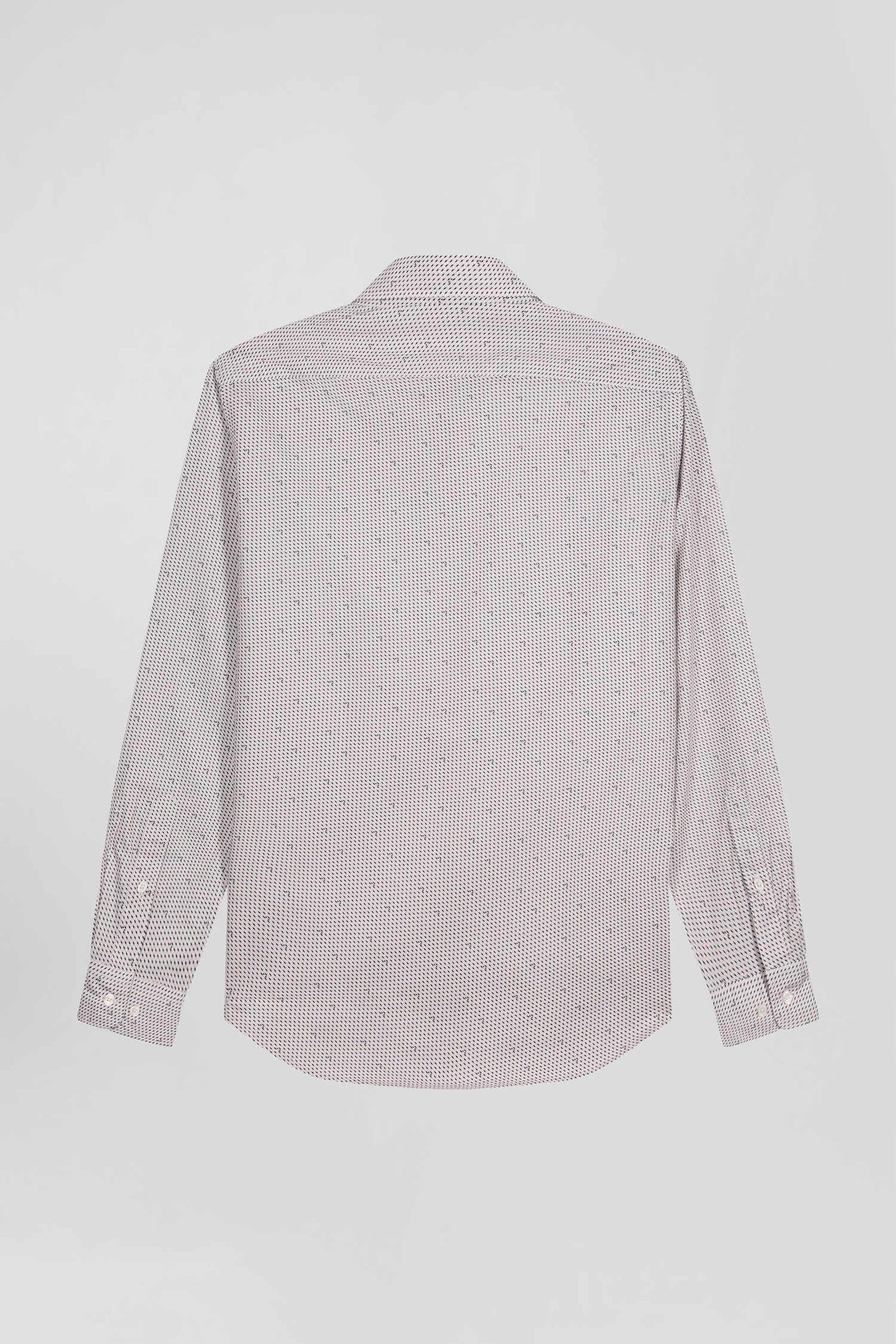 Chemise en coton à micro-motifs rose coupe Slim - Image 5