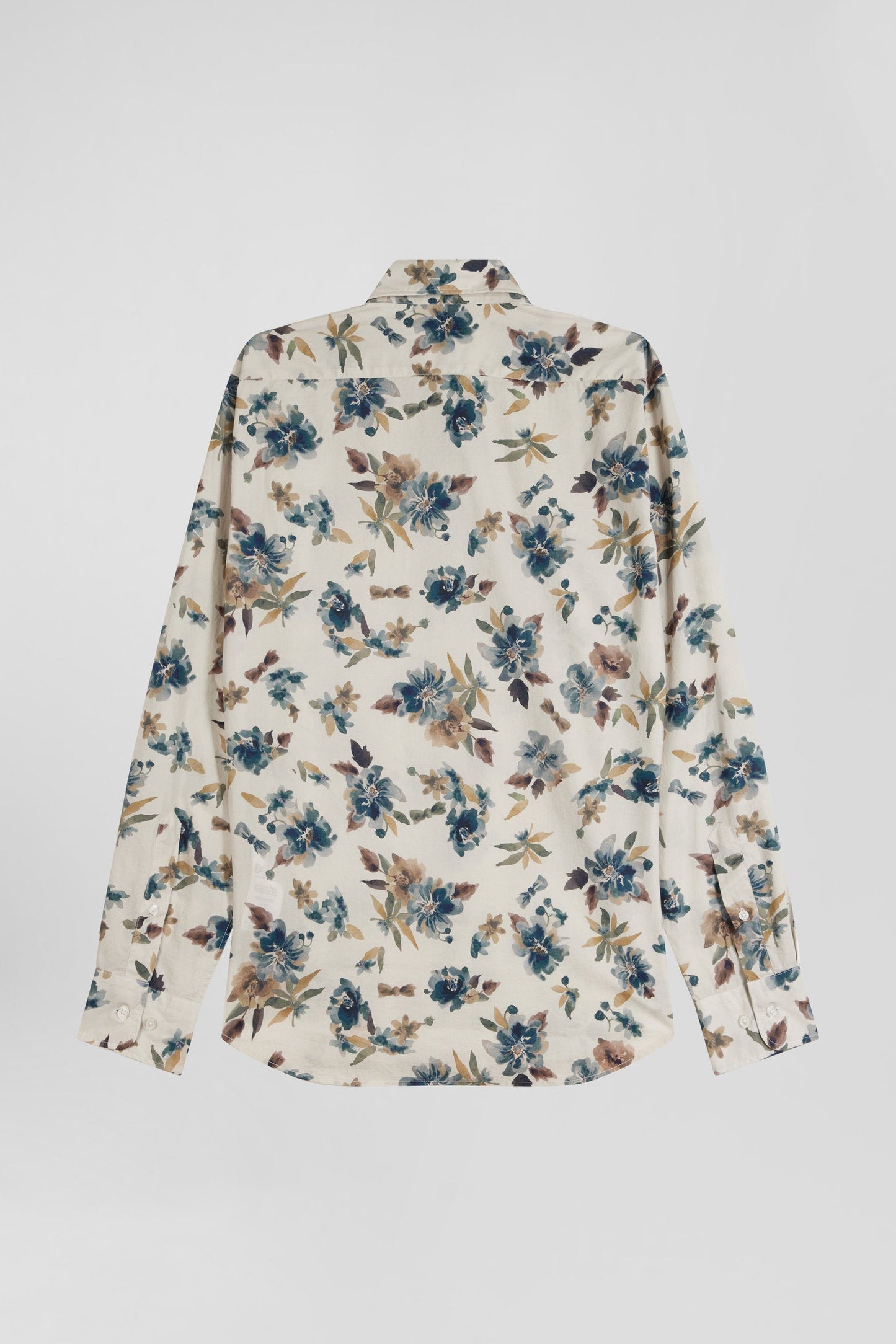 Chemise en coton à imprimé floral écru coupe Slim - Image 5