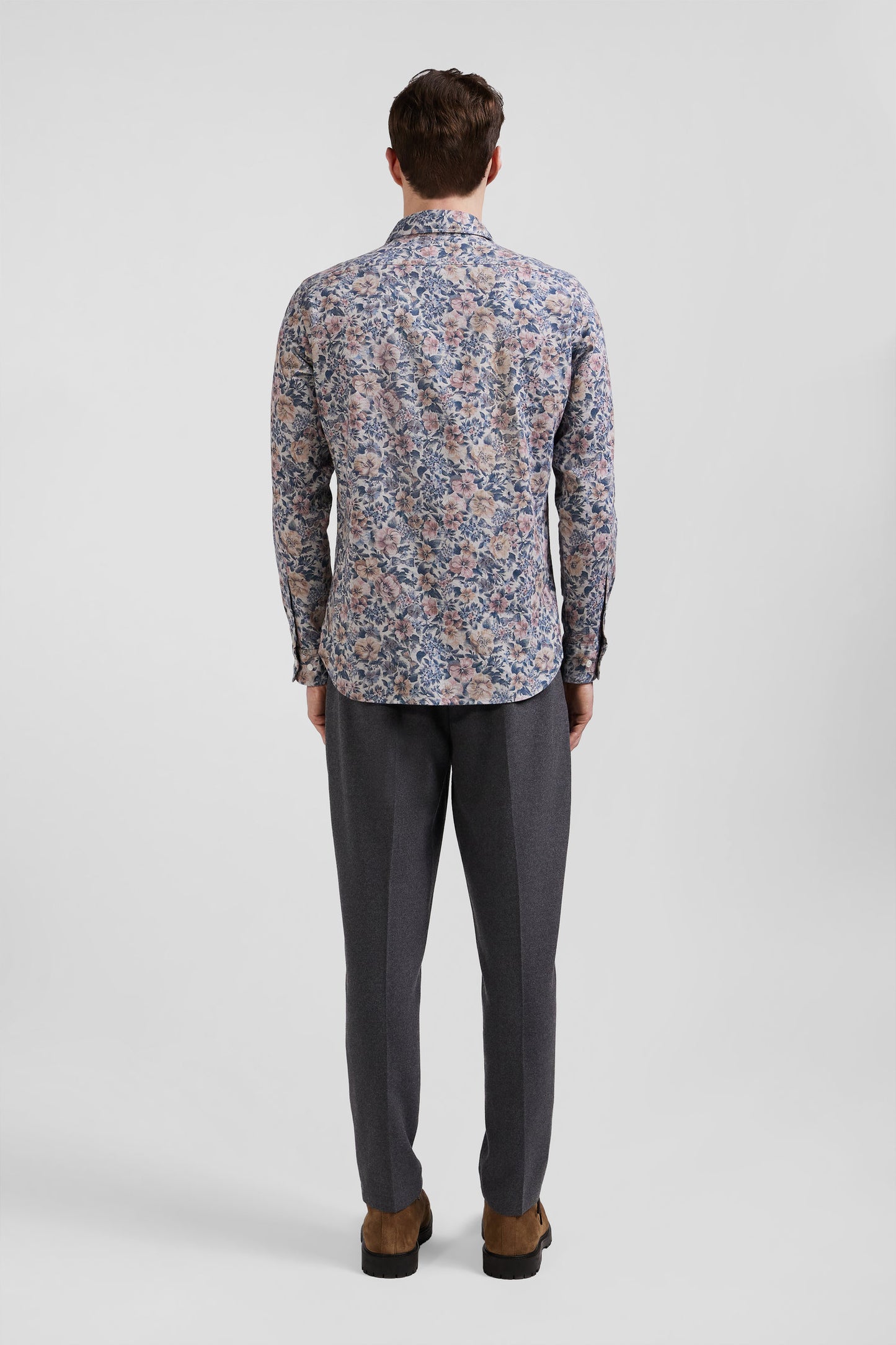 Slim beige cotton shirt