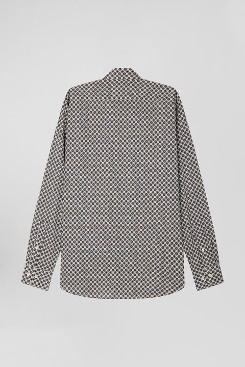 Slim-fit cotton shirt with off-white micro patterns - Image 2