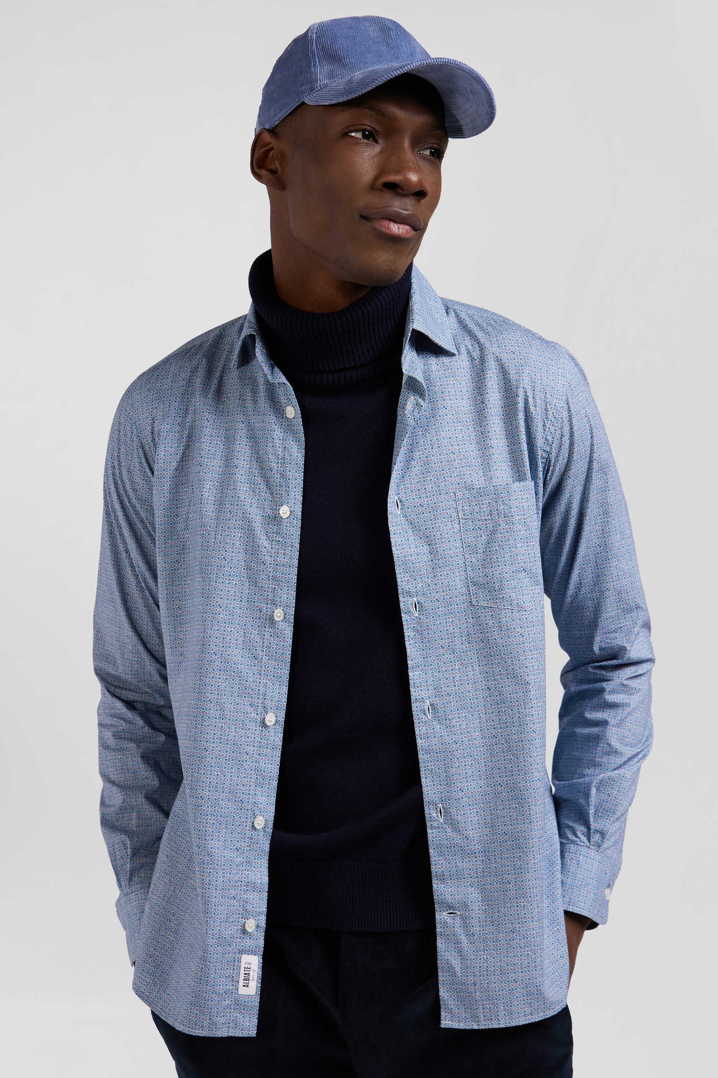 Chemise en coton ciel coupe Slim - Image 3