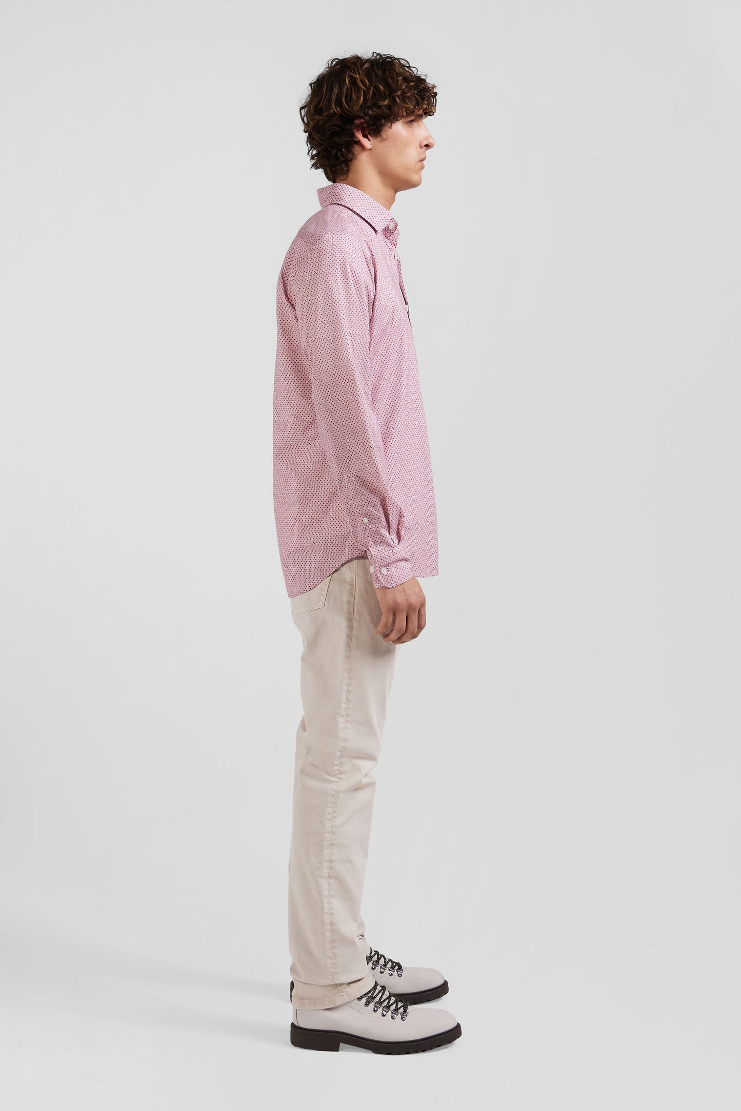 Slim pink cotton shirt