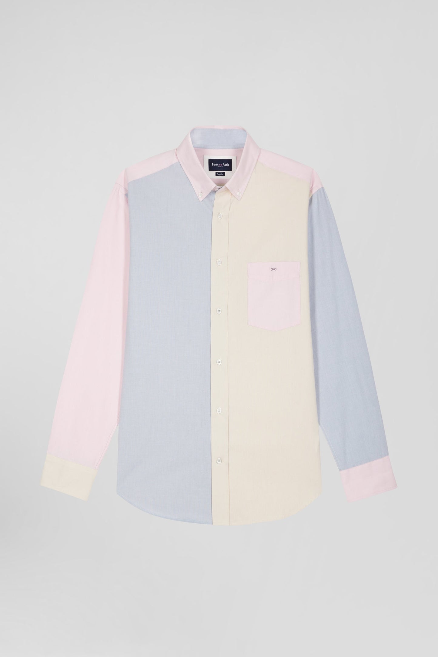 Chemise en coton tricolore ciel coupe Regular - Image 2