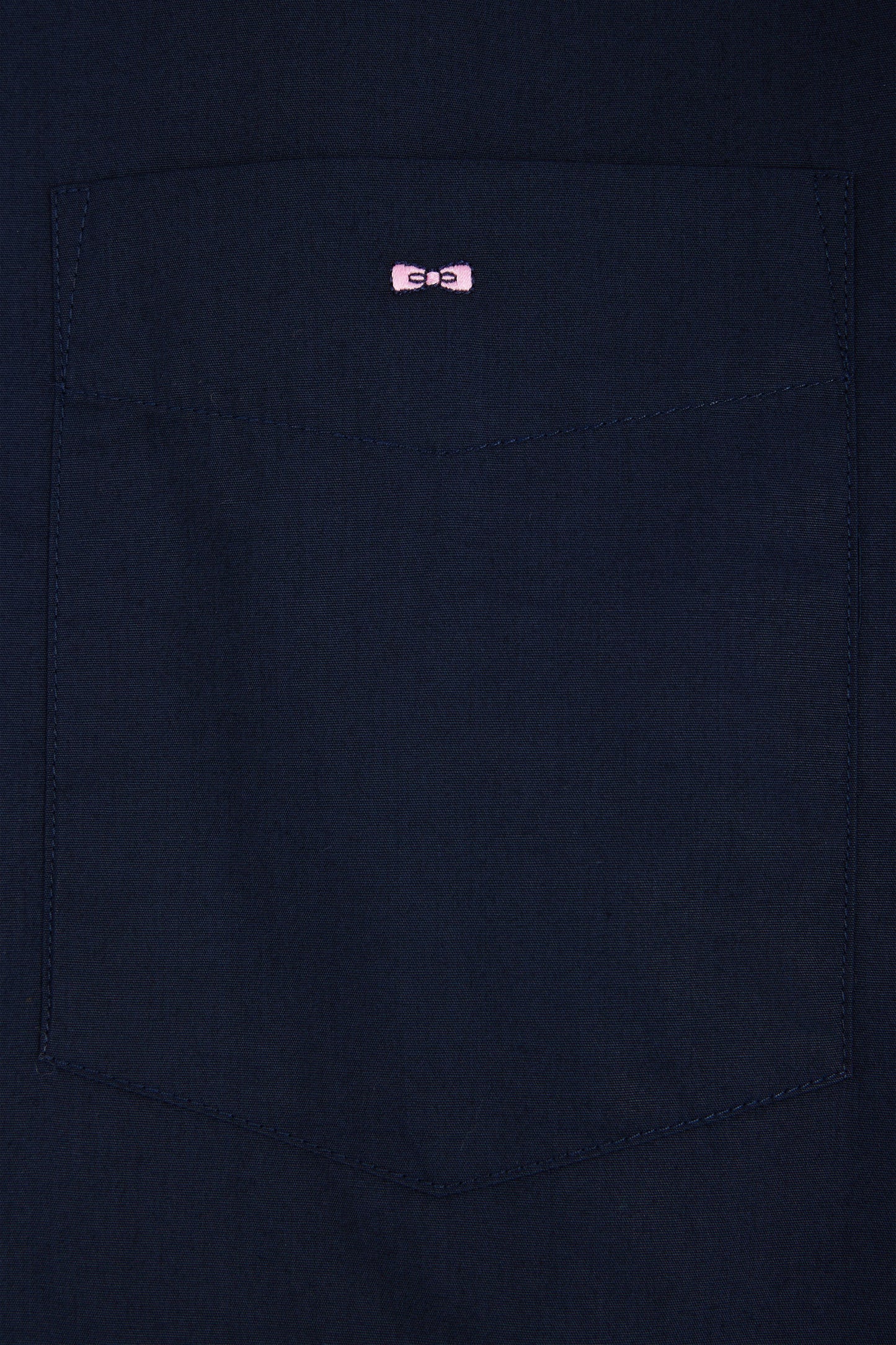 Chemise en popeline de coton bleu marine coupe Regular - Image 3