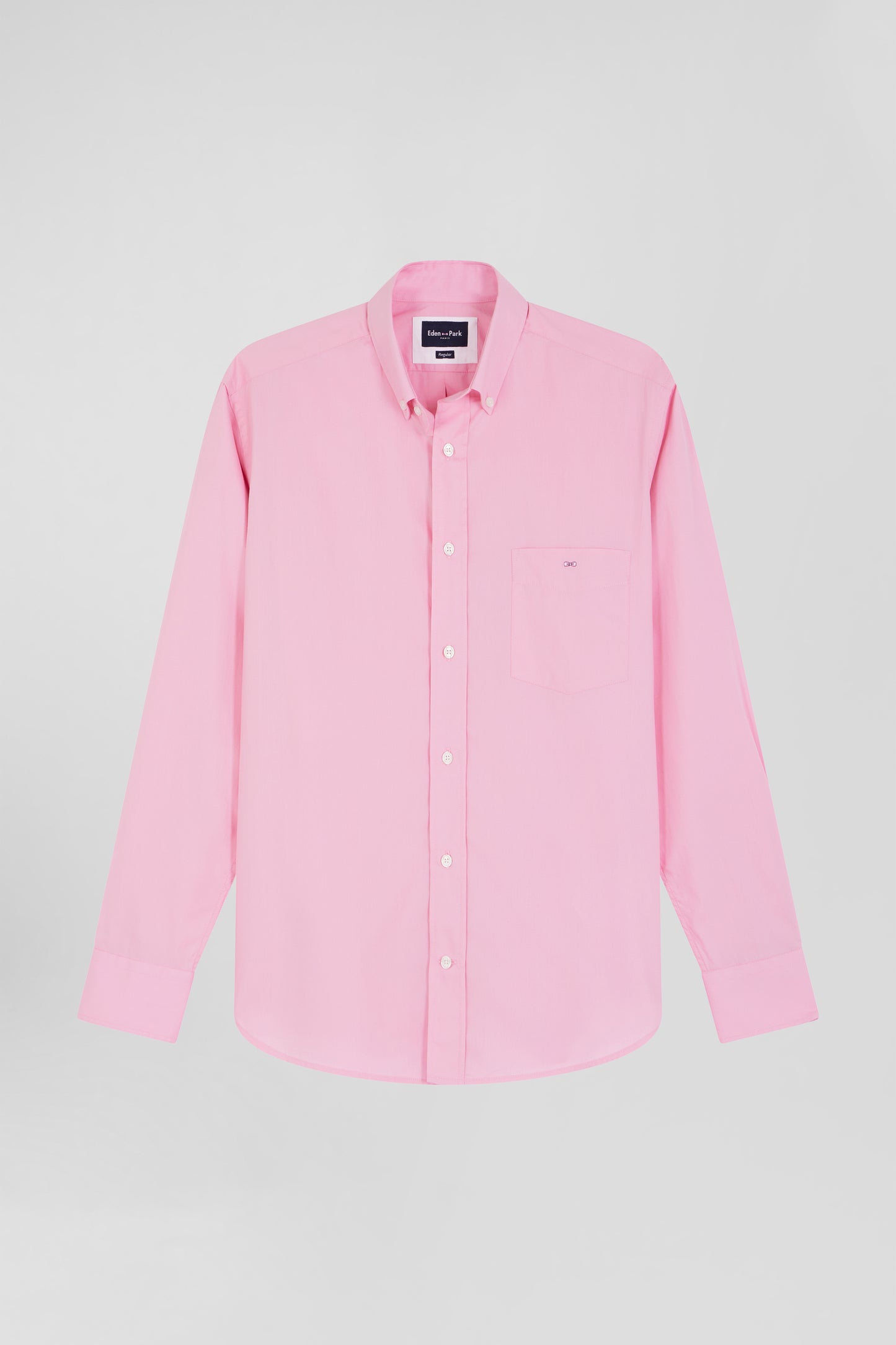 Chemise en popeline de coton rose coupe Regular - Image 1