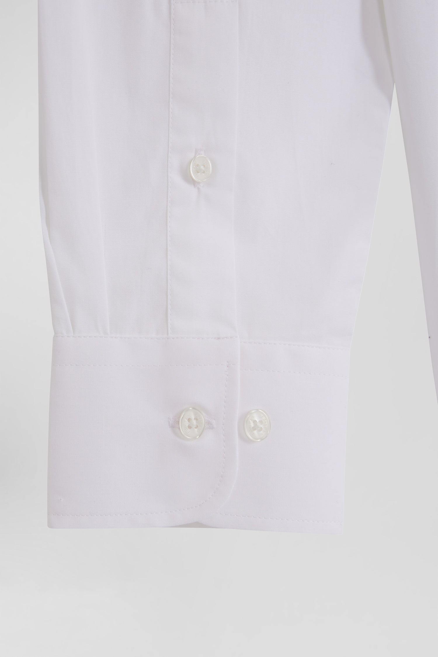 Regular plain white cotton poplin shirt