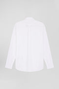 Regular plain white cotton poplin shirt