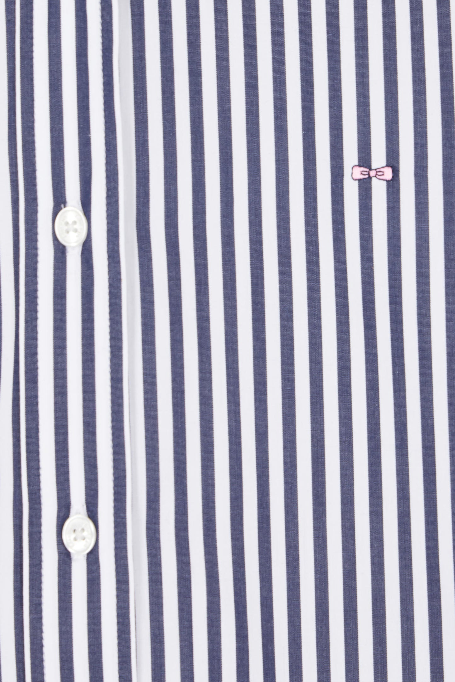 Relaxed navy blue striped cotton shirt