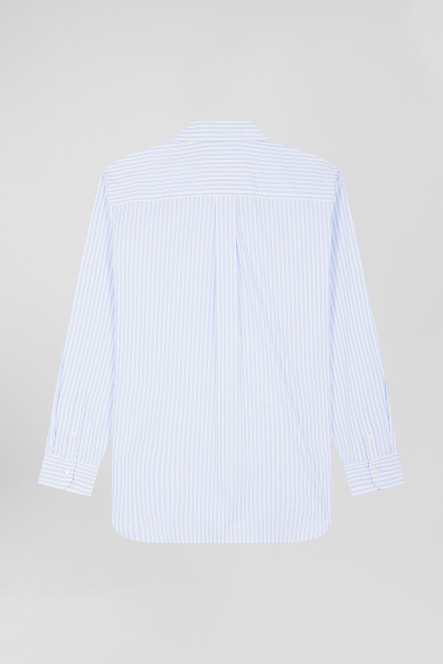 Relaxed sky blue striped cotton shirt