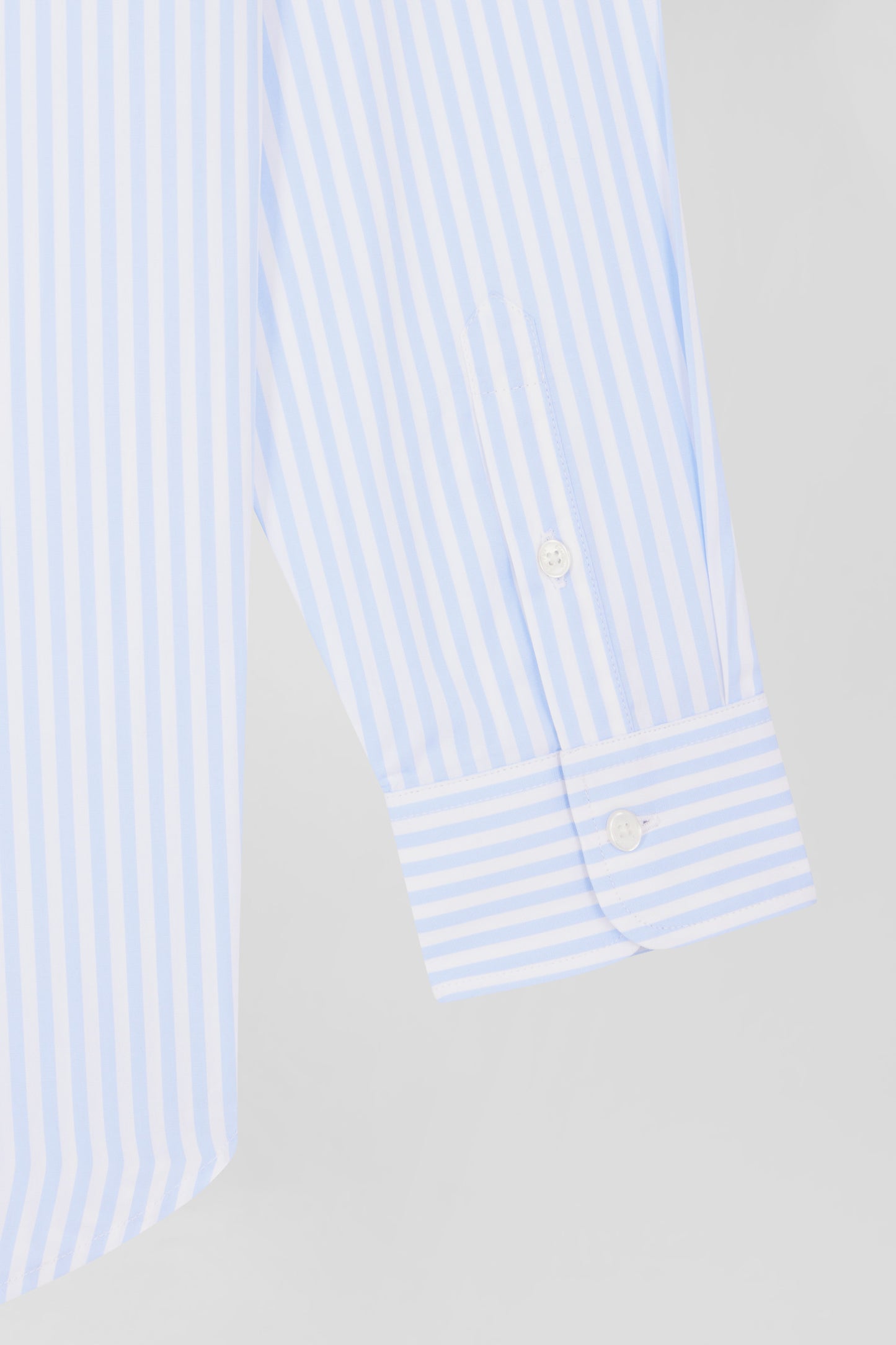 Relaxed sky blue striped cotton shirt