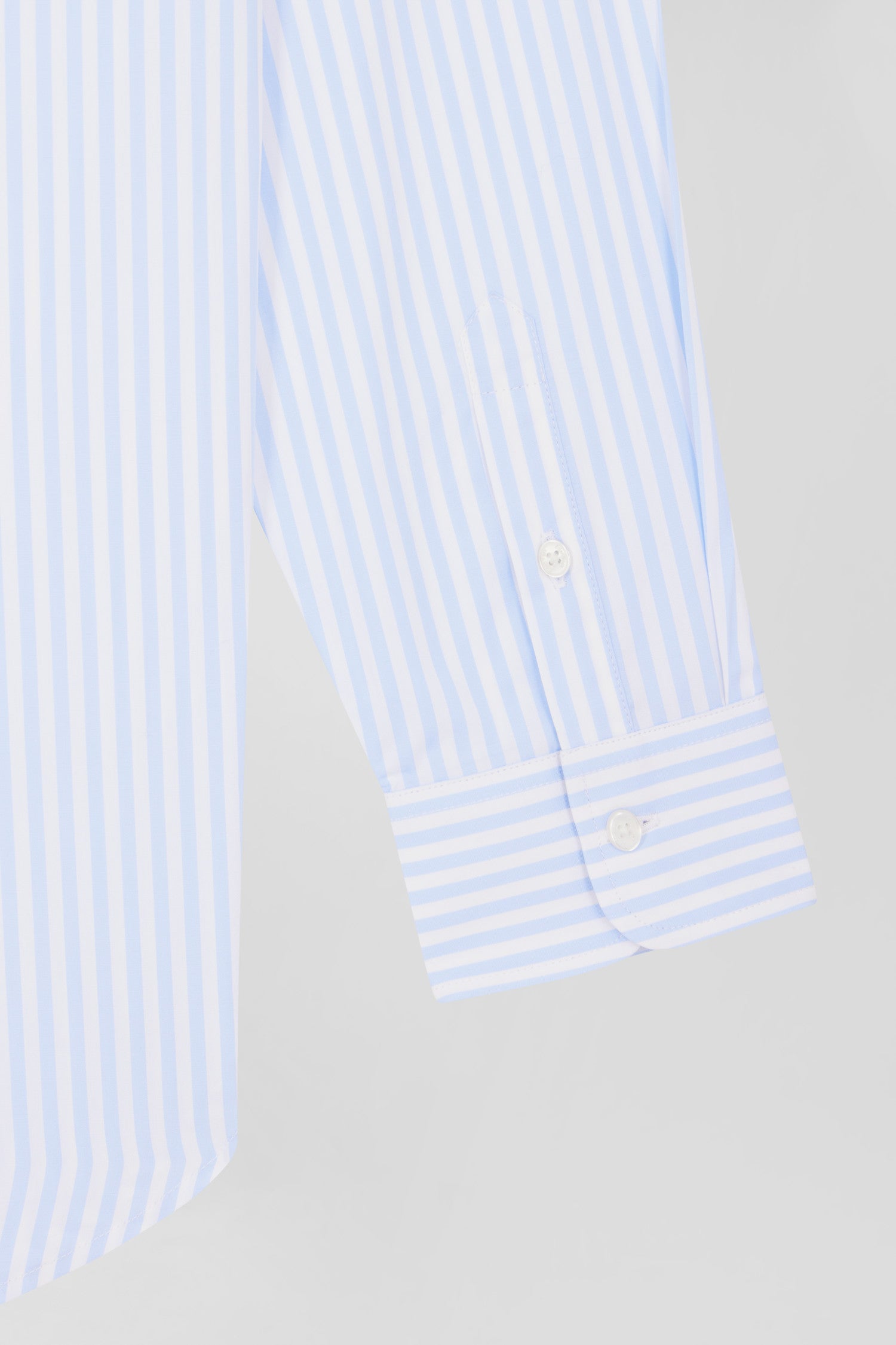 Relaxed sky blue striped cotton shirt