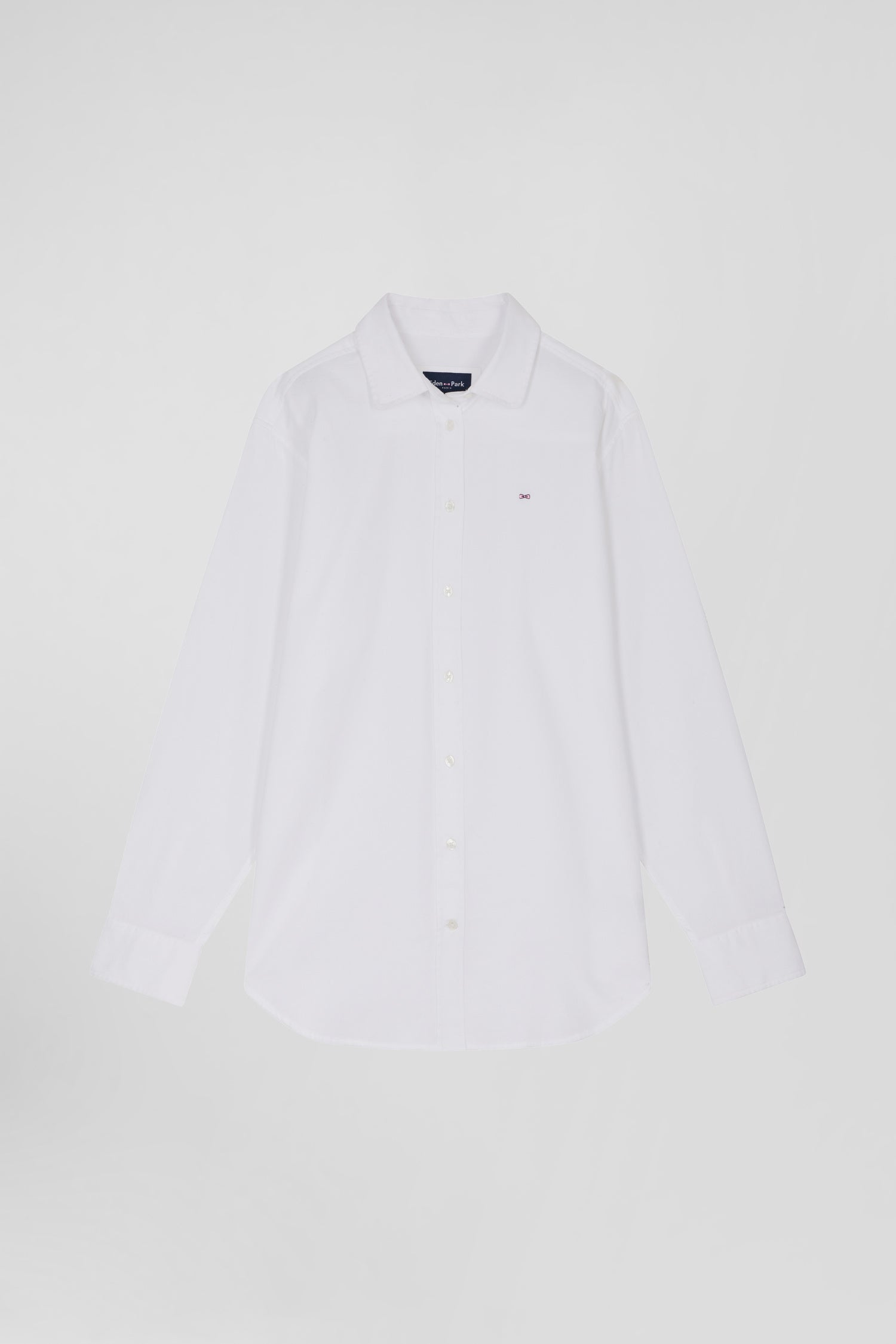 Relaxed white cotton poplin shirt