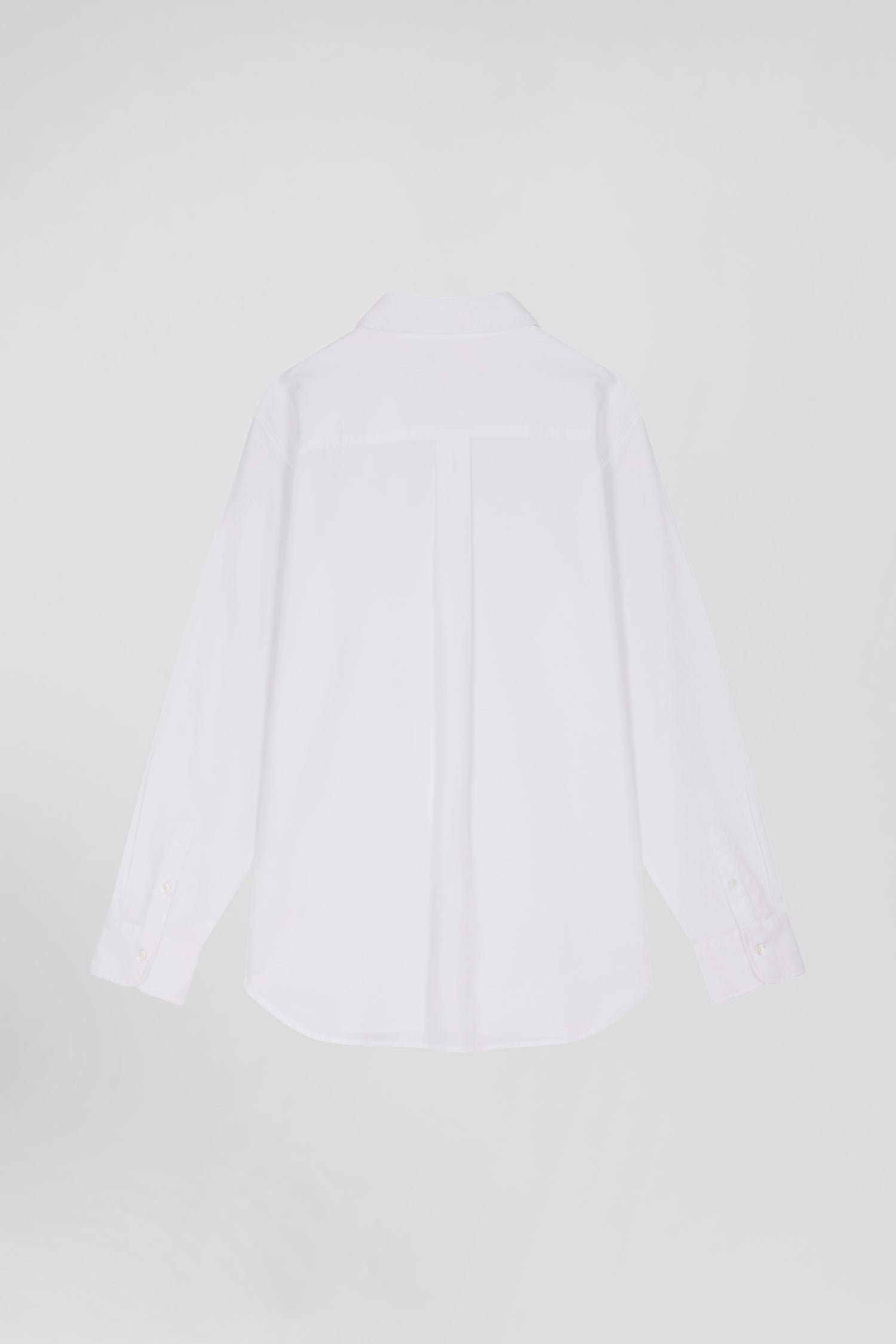 Relaxed white cotton poplin shirt