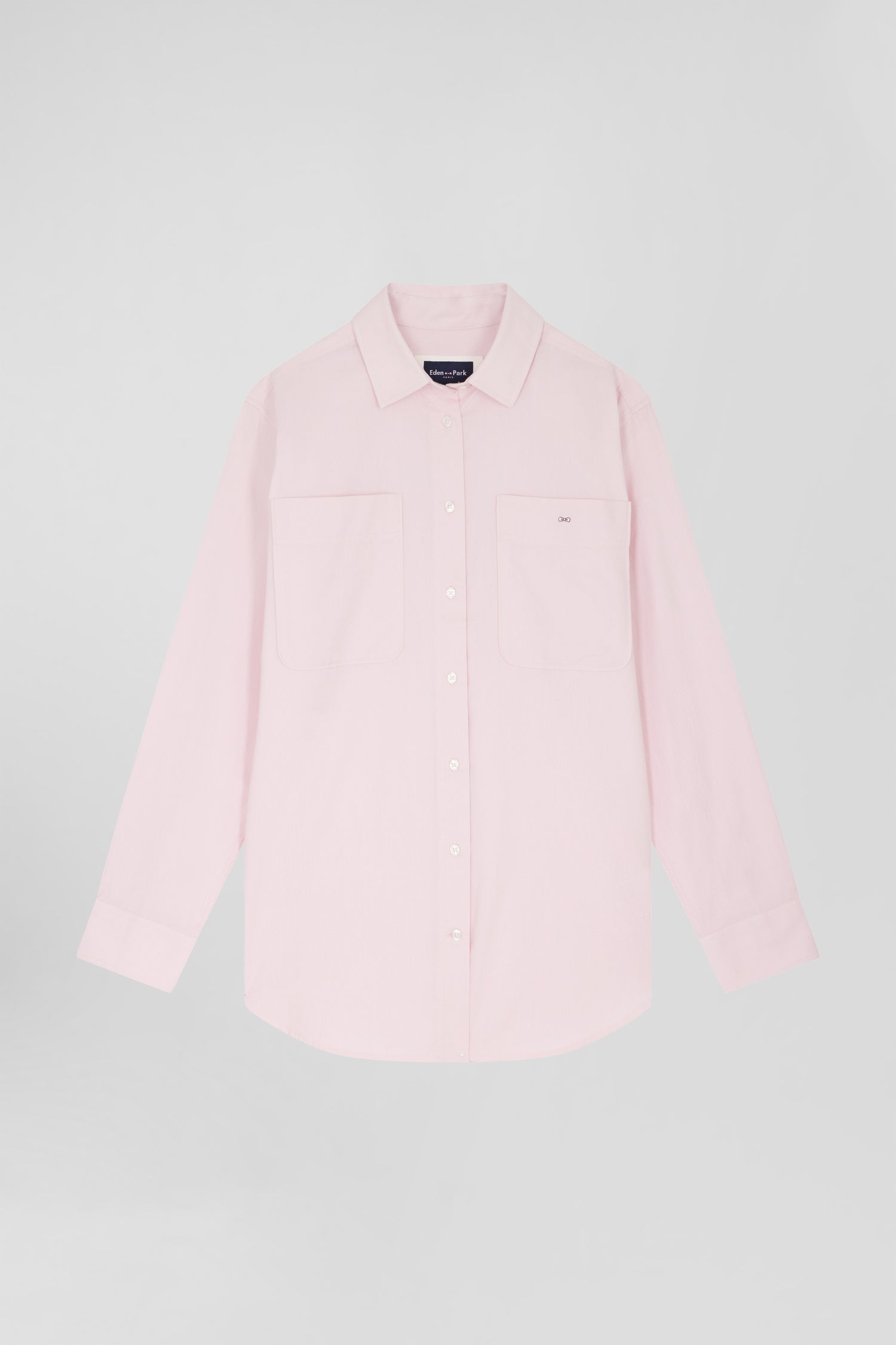 Relax pink checked cotton shirt with patch pockets