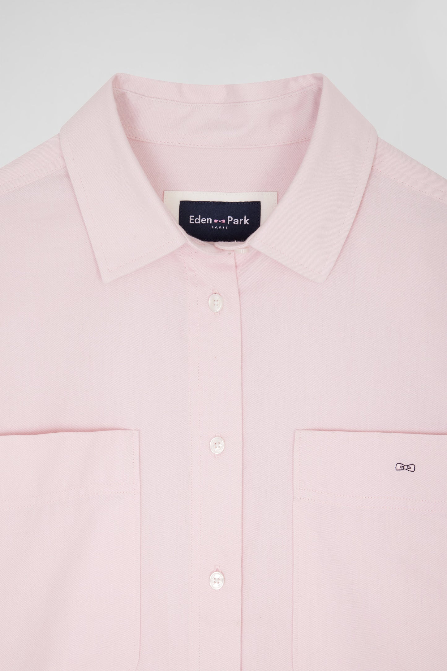 Relax pink checked cotton shirt with patch pockets