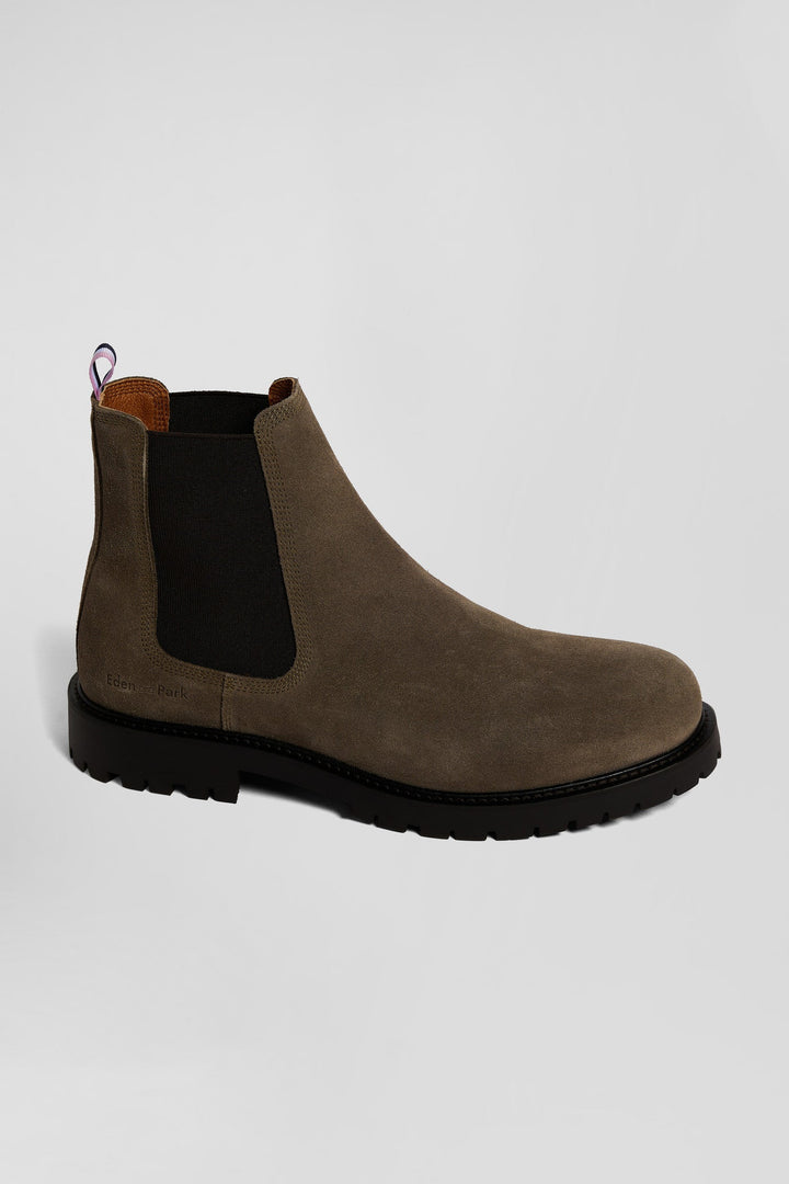 Chelsea boots en cuir marron a semelle crantee