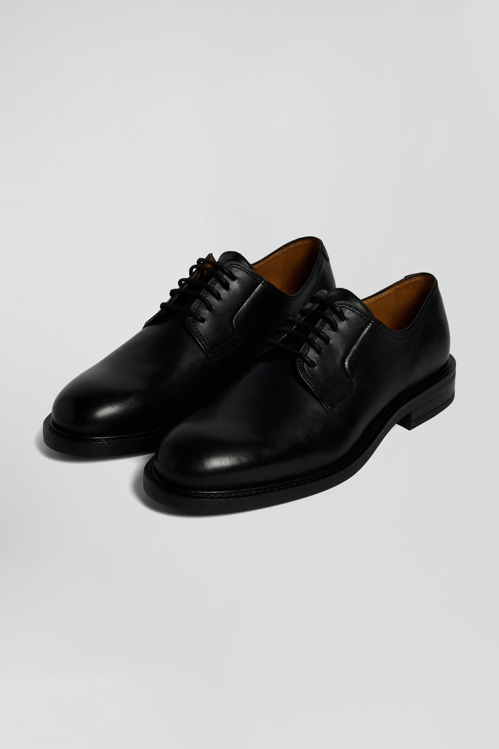 Derbies lacés en cuir noir alt view