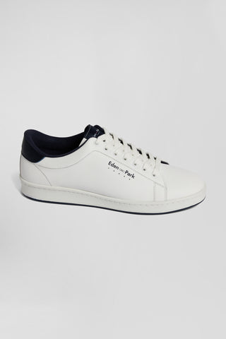 White low-top leather sneakers