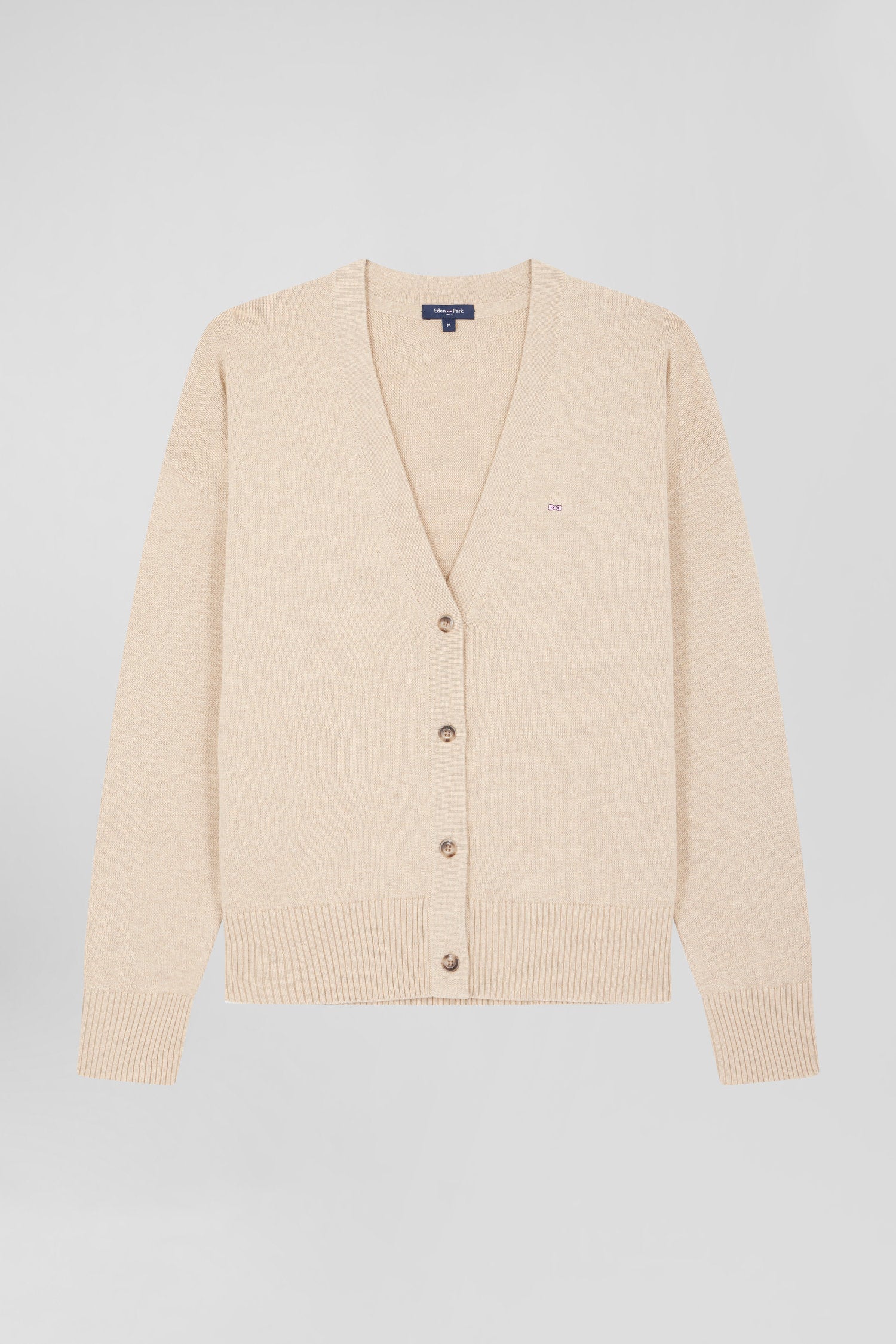 Relax beige blended wool and cotton cardigan