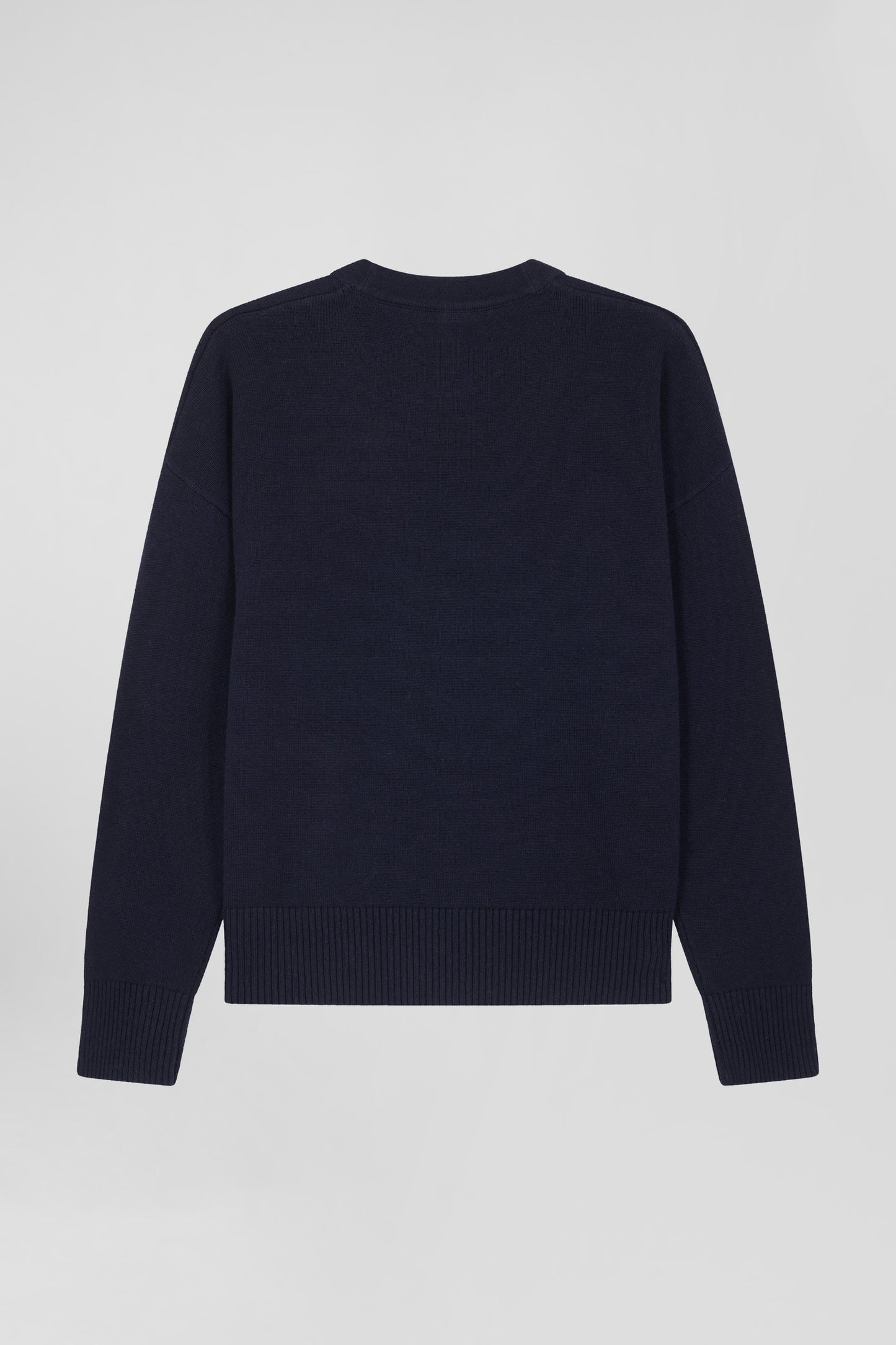 Relax navy blue blended wool and cotton cardigan