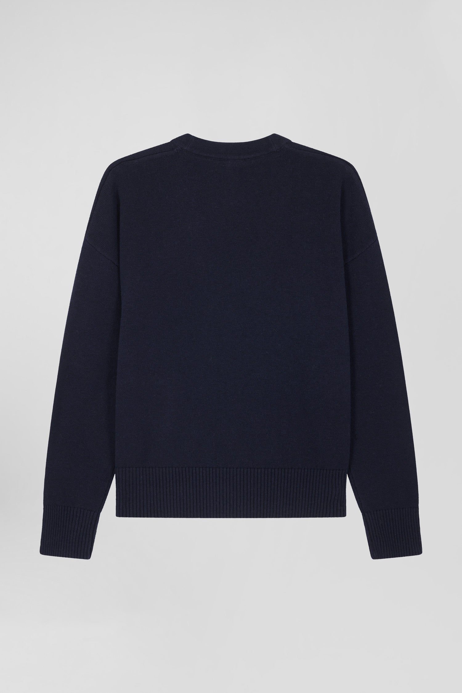 Relax navy blue blended wool and cotton cardigan