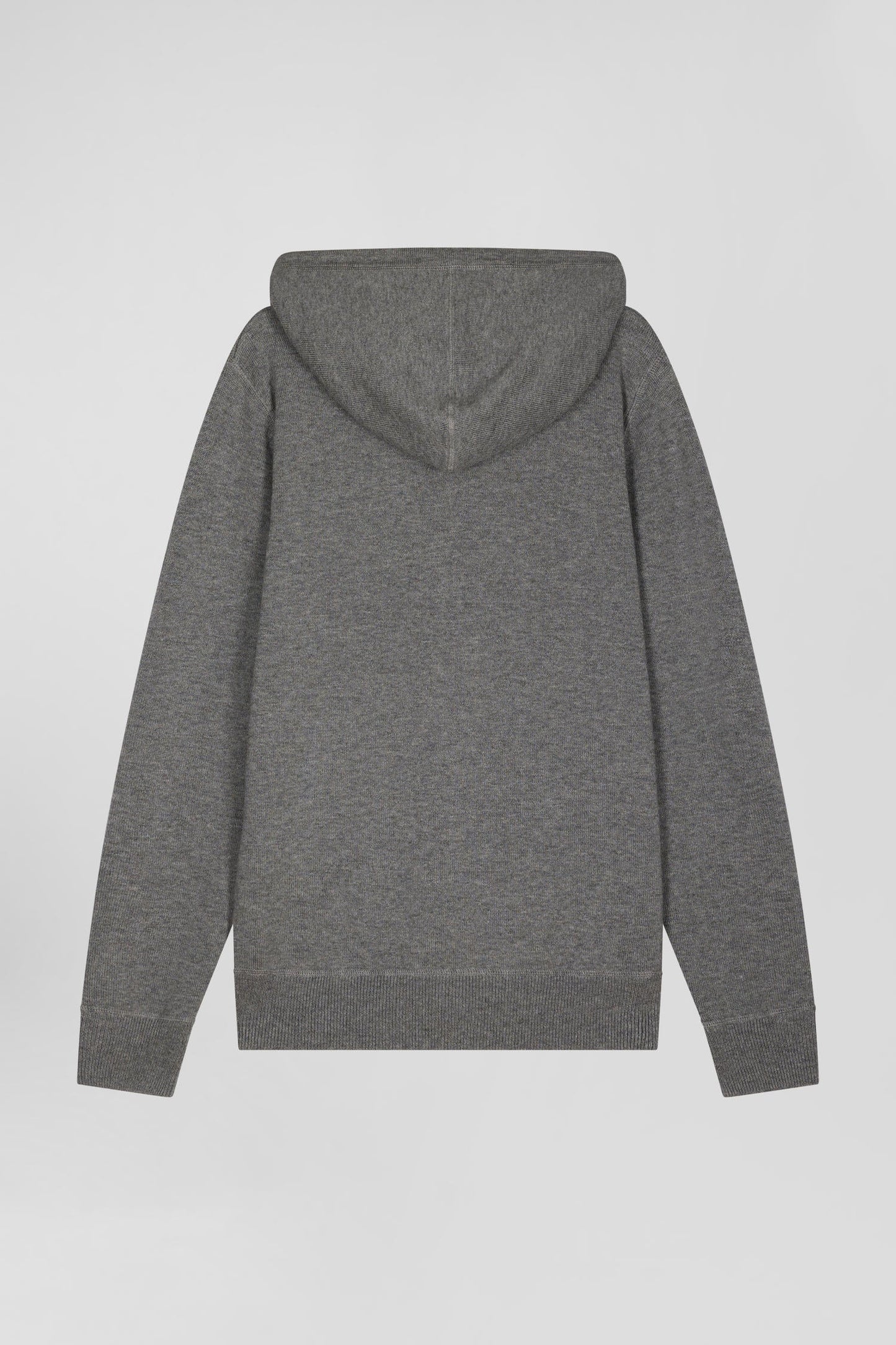 Sweatshirt zippé en maille laine et coton gris coupe Regular - Image 5