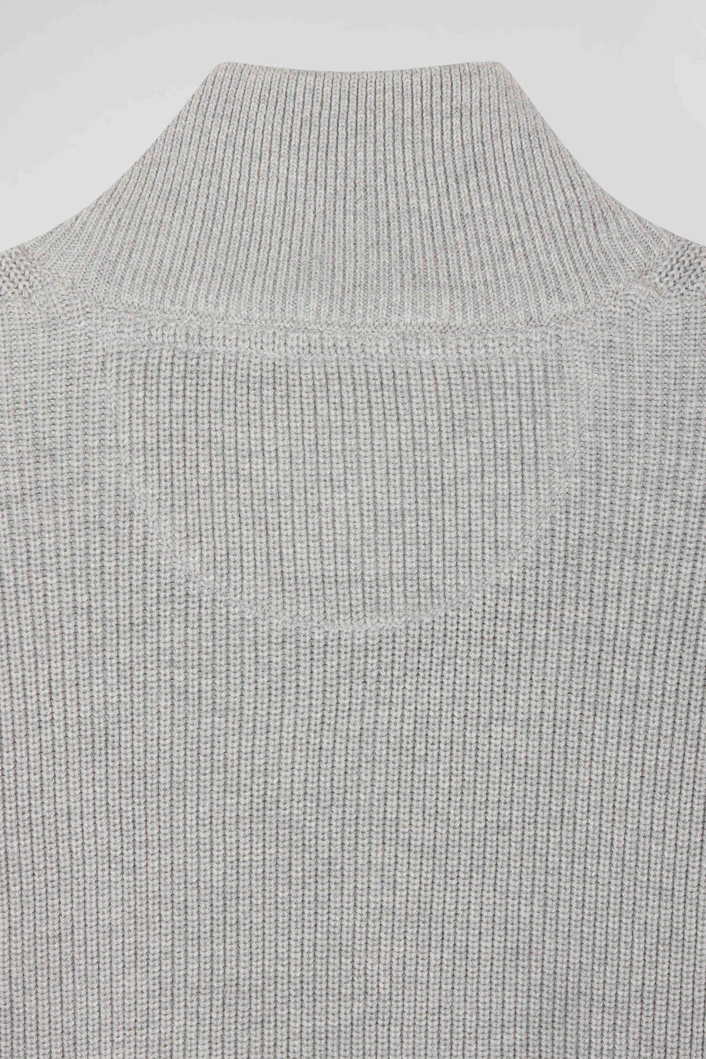 Cardigan zippé à col montant marine et gris en coton - Image 10