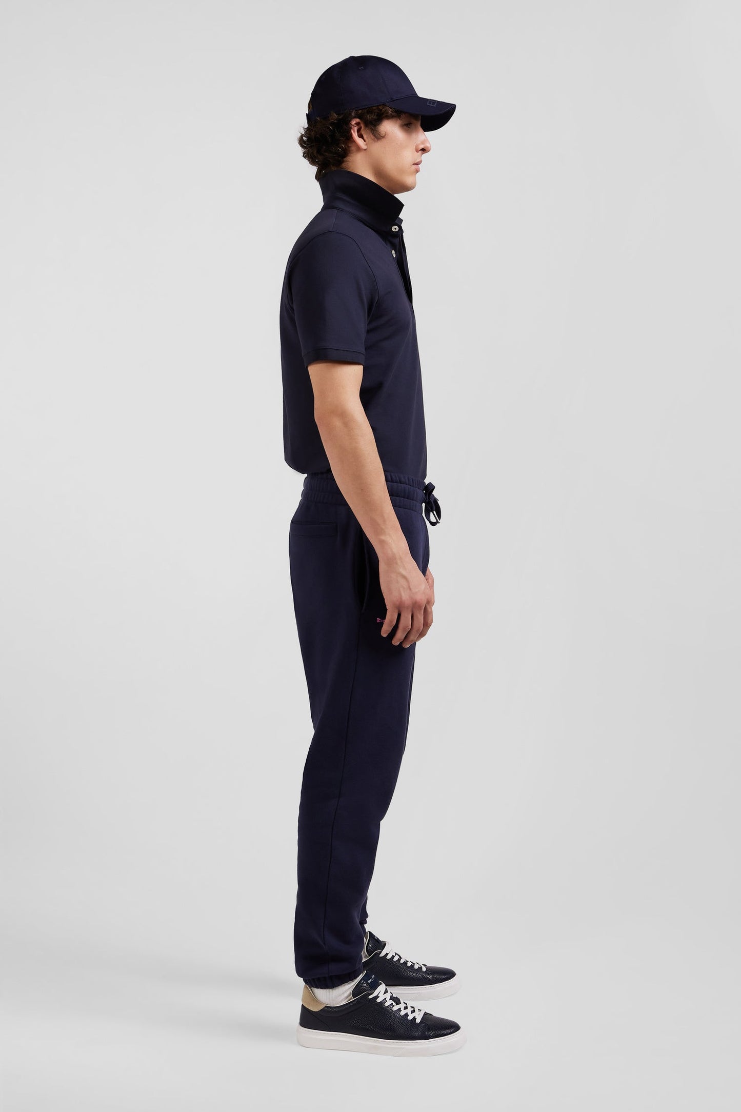 Pantalon jogging en molleton gratté bleu marine coupe Regular - Image 5