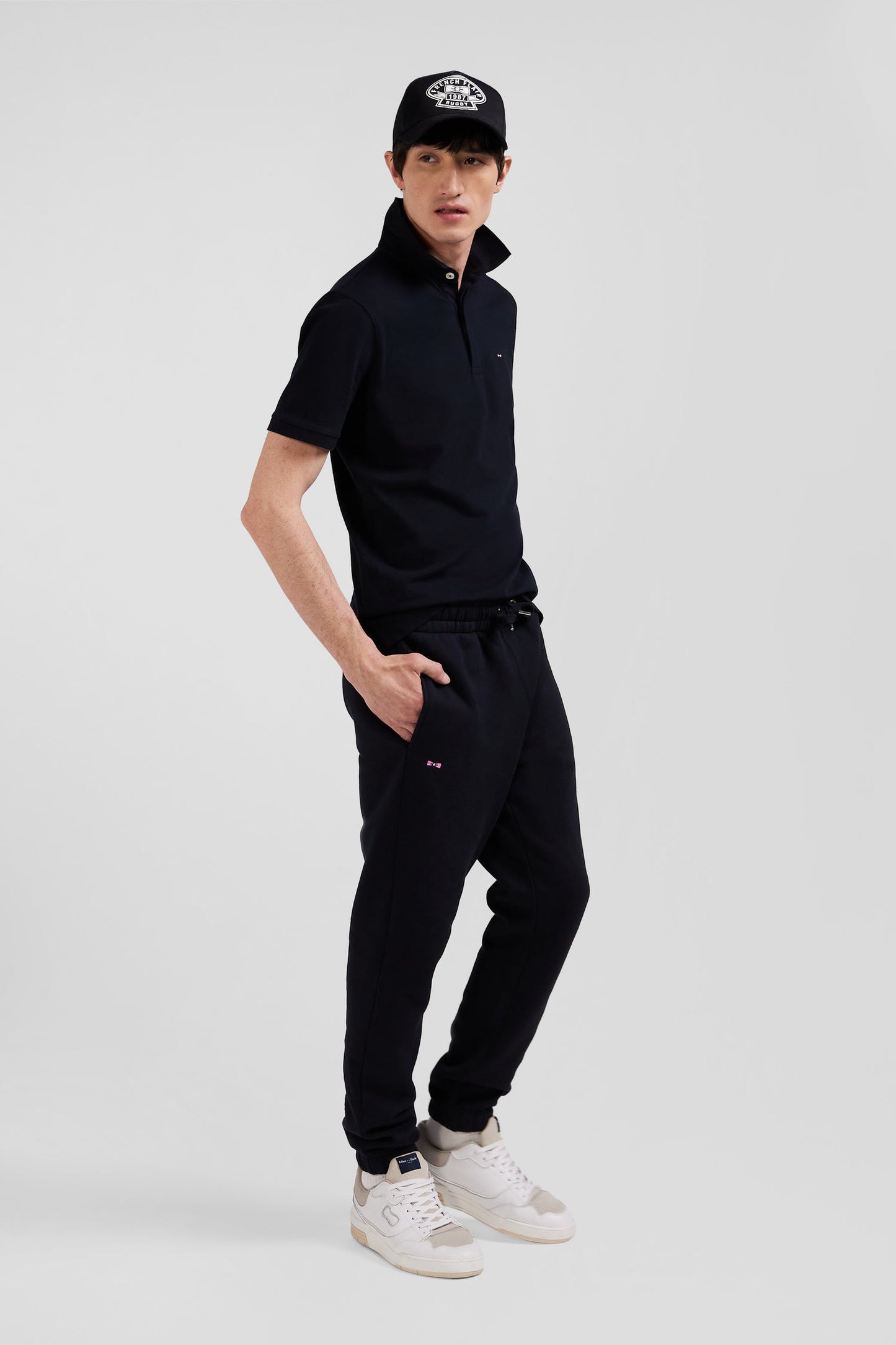 Pantalon jogging en molleton gratté noir coupe Regular - Image 3