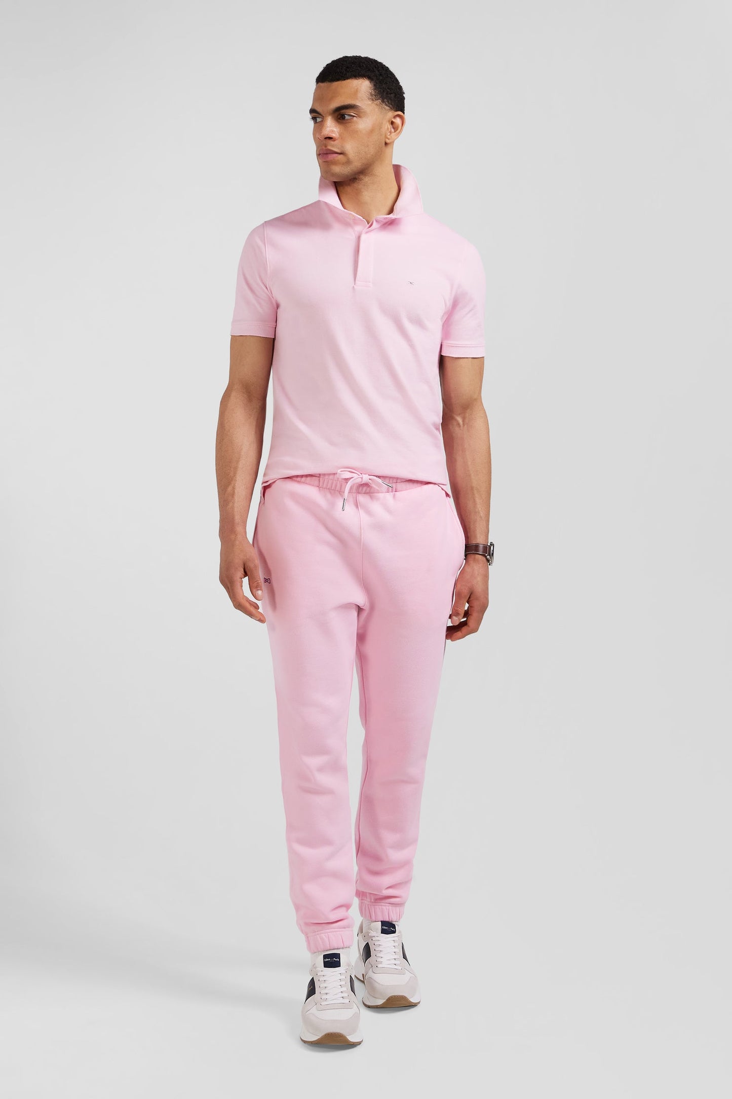 Pantalon jogging en molleton gratté rose coupe Regular - Image 3