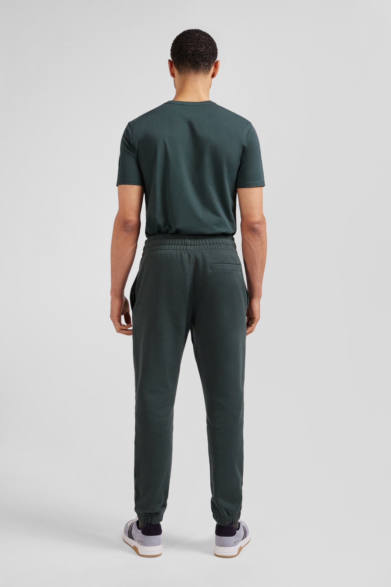 Pantalon jogging en molleton gratté vert coupe Regular