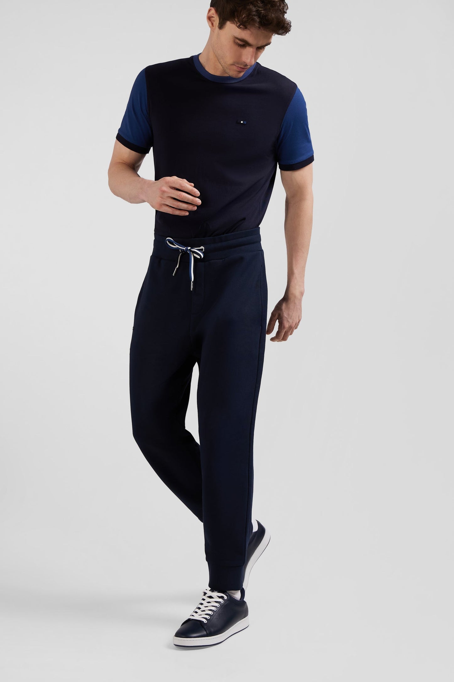 Pantalon jogging en molleton gratté bleu marine coupe Relaxed - Image 3