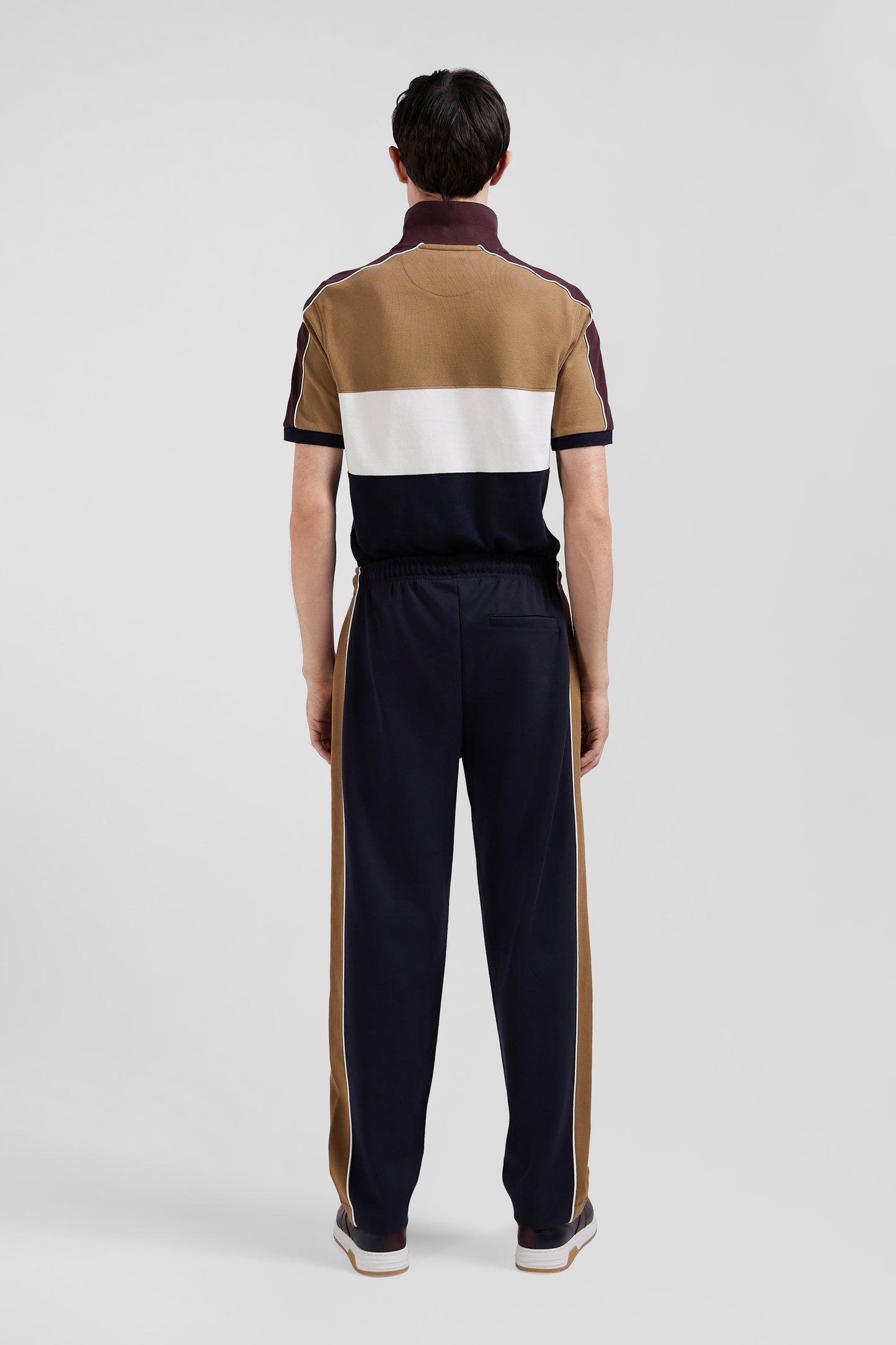 Hazelnut cotton-blend jogging pants Regular fit Leg piping