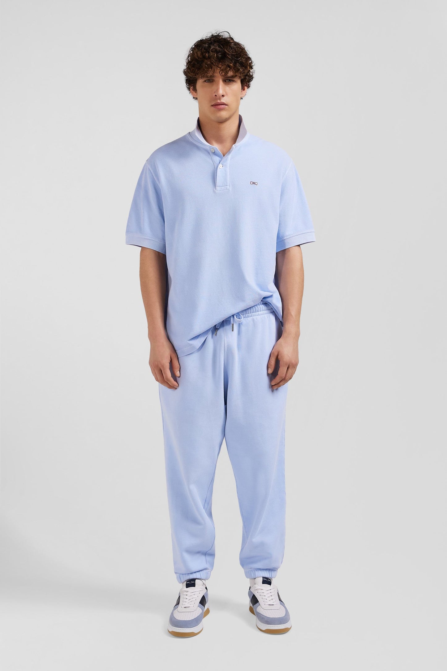 Jogging unisexe en molleton coton ciel surteint coupe Relaxed - Image 1