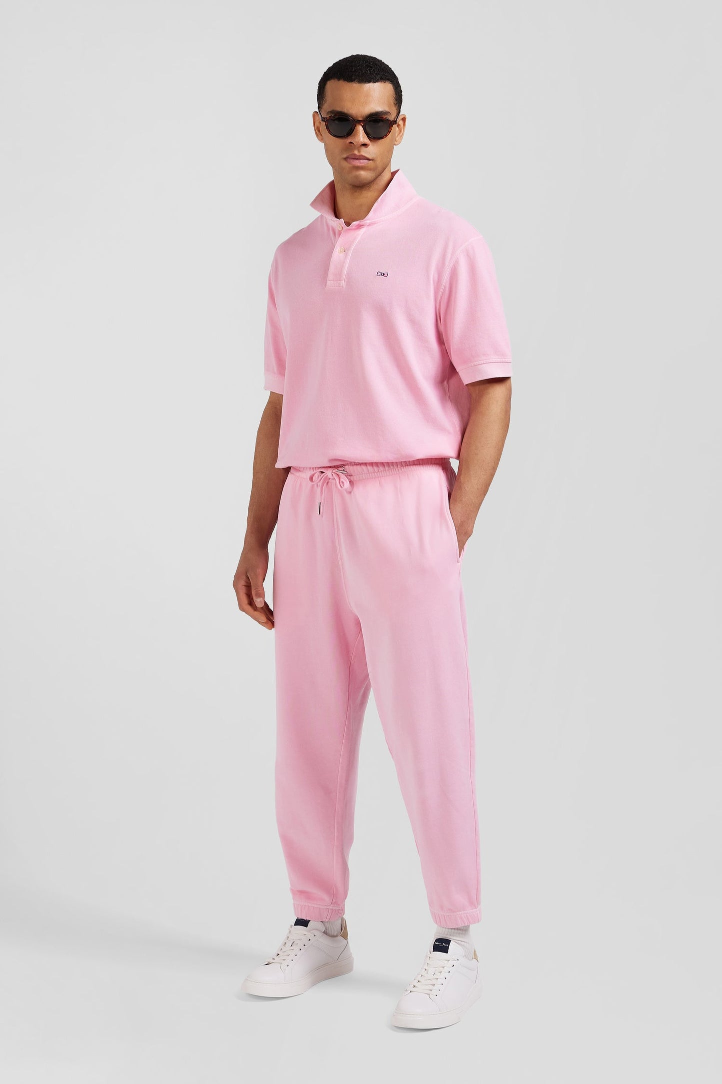 Jogging unisexe en molleton coton rose surteint coupe Relaxed - Image 4